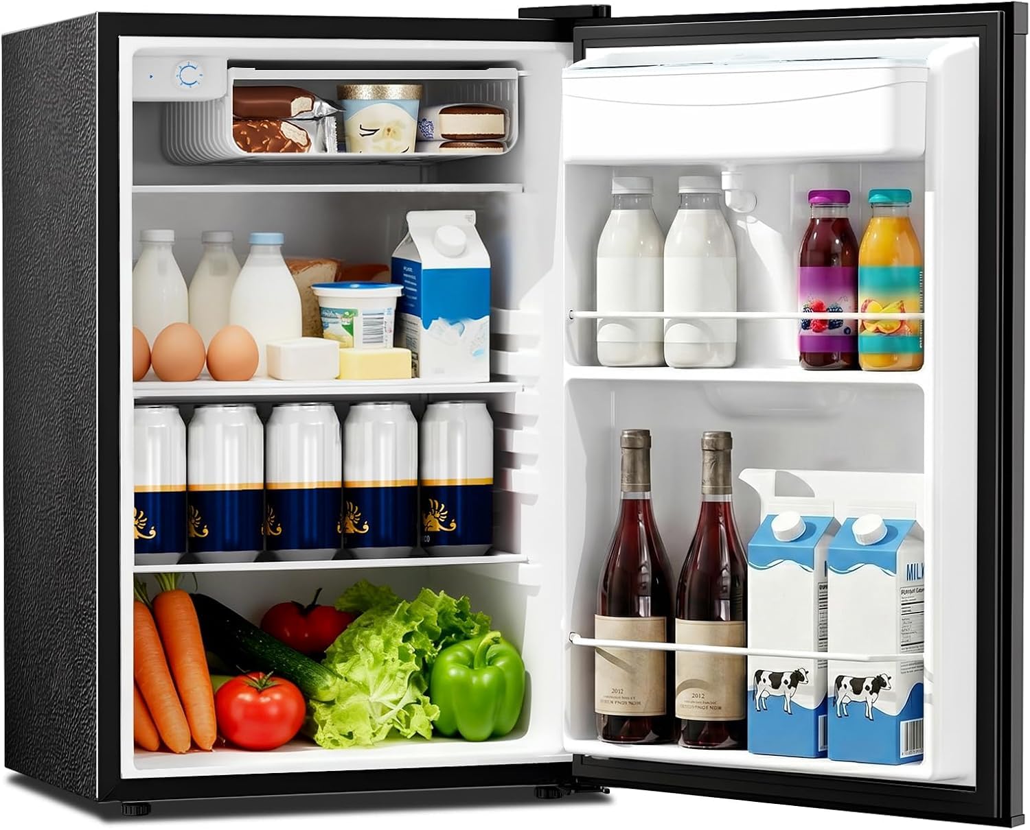 Kismile 4.41Cu Ft Mini Fridge with Freezer Single Door Water Dispenser