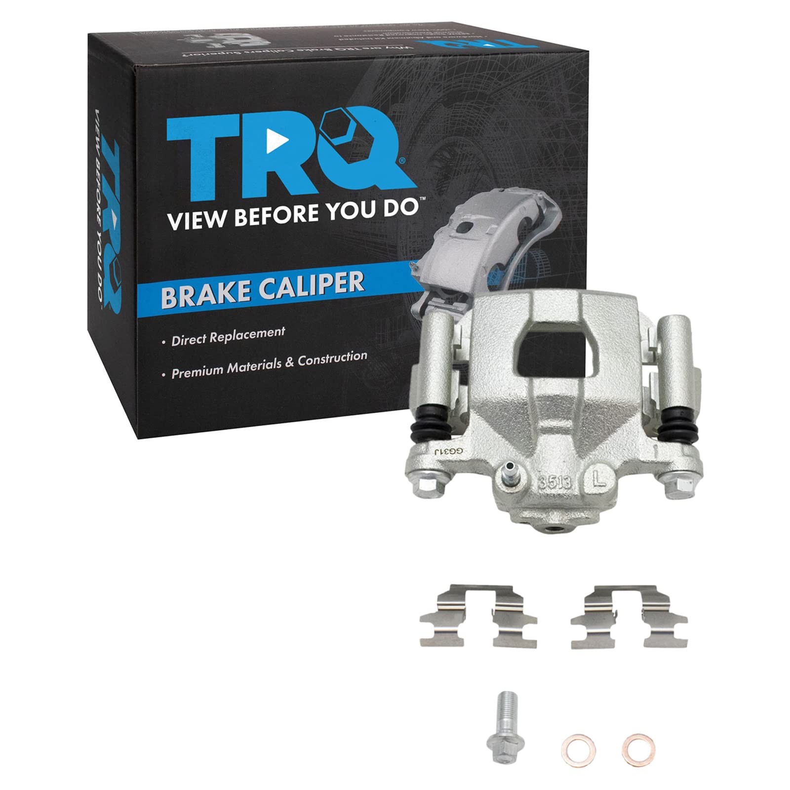 TRQ Rear Left Brake Caliper w/Bracket Drivers Side