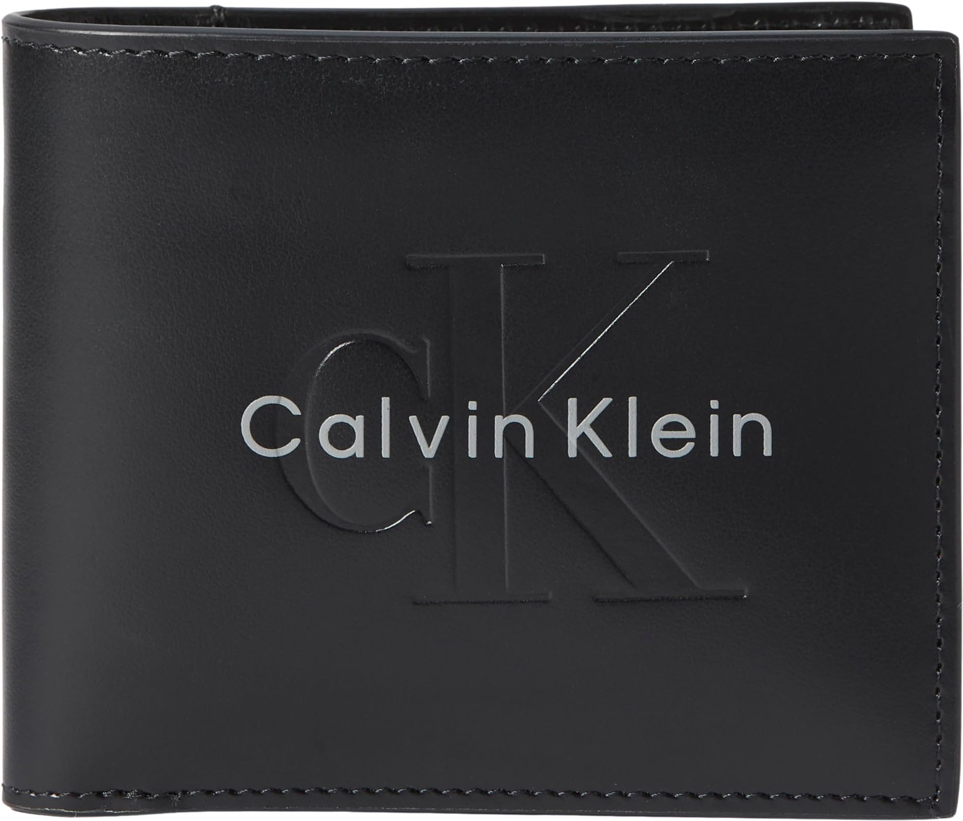 Calvin Klein Men's Bold Billfold W/Coin LV04D1156G, Black, One Size