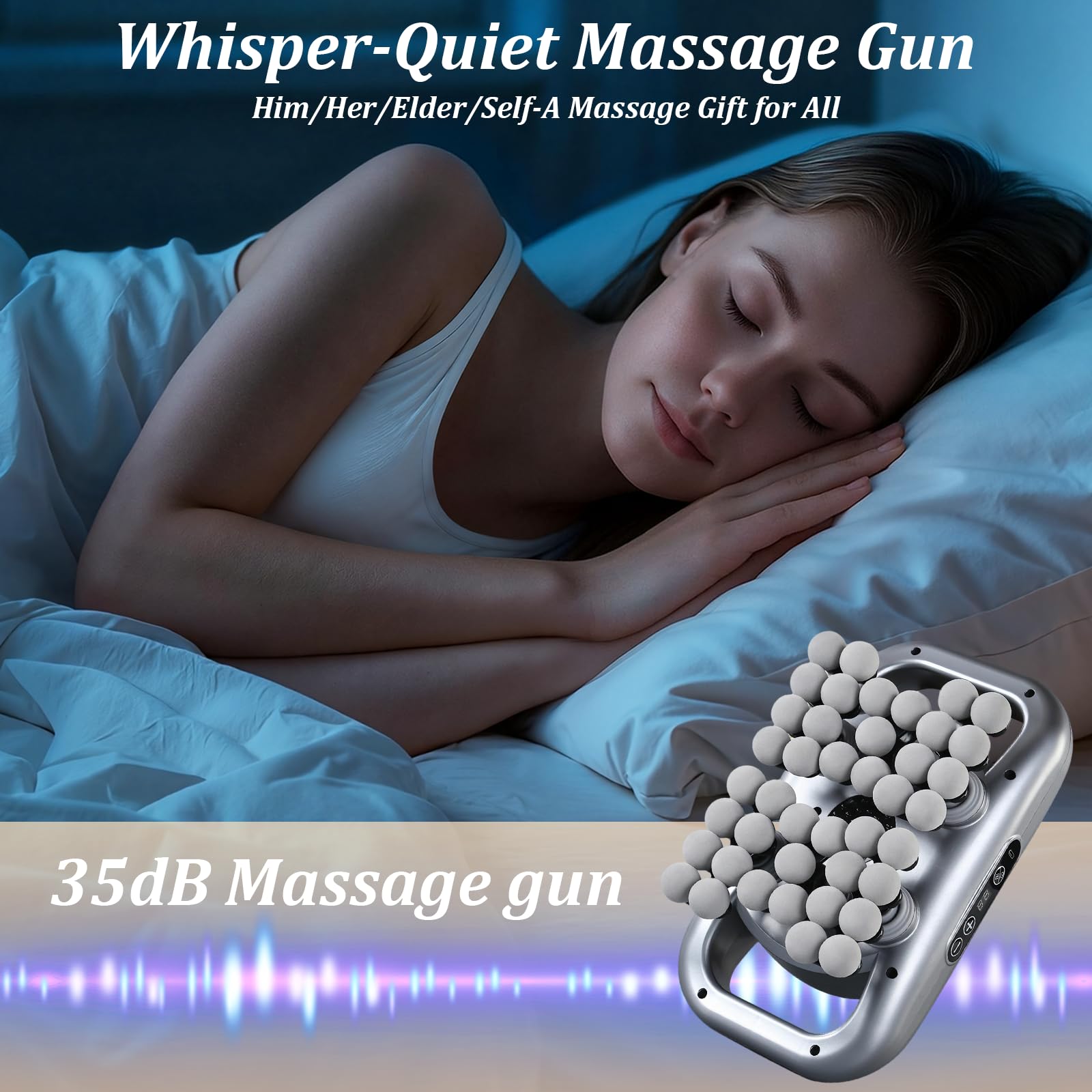 Pistolet de Massage Musculaire, 9 Modes, 9 Vitesses, USB-C