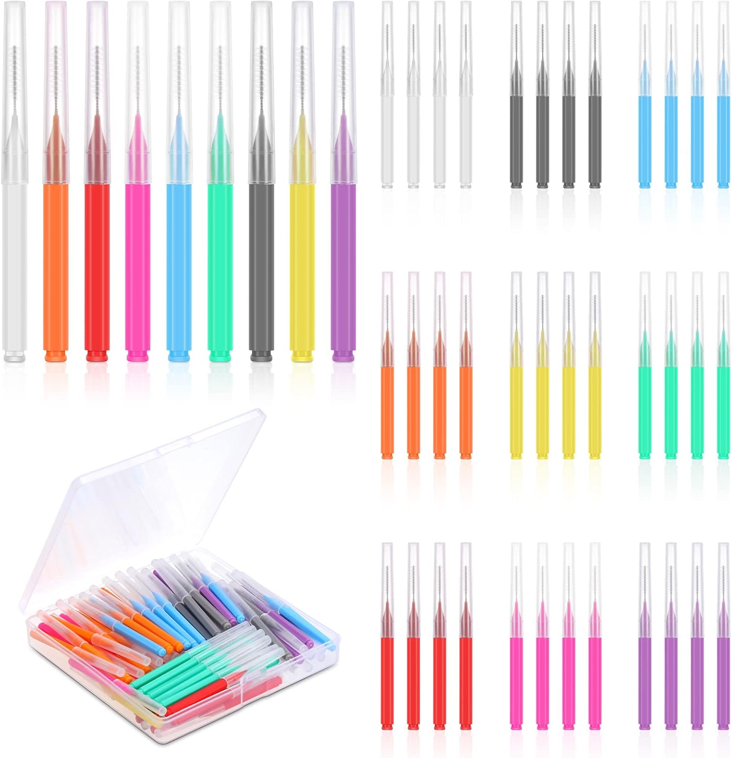 KLEBREIS 90 Pieces Interdental Brushes, Slim Dental Floss Brushes