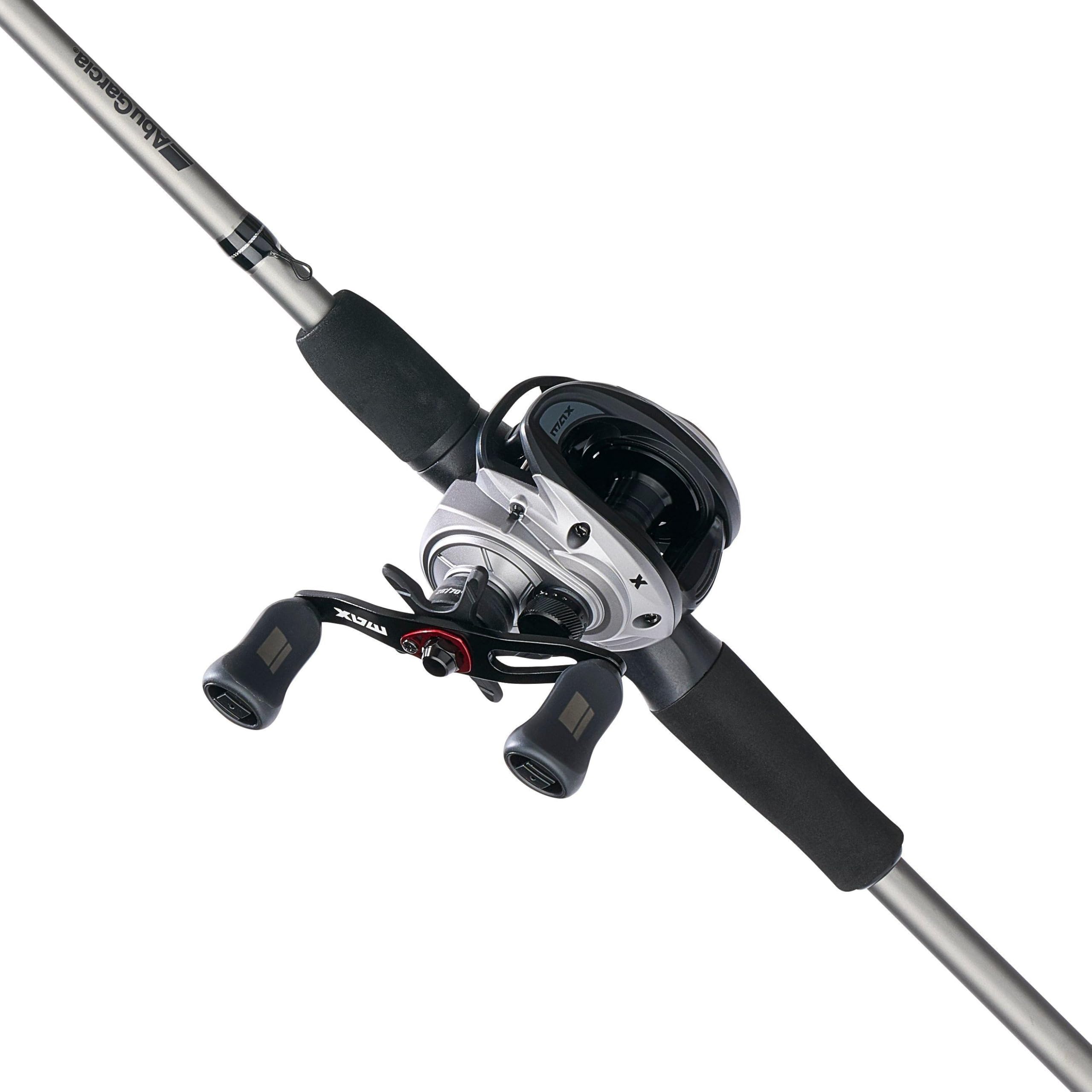 Abu Garcia Max X Baitcast Reel and 7' 2-Piece Fishing Rod Combo, Graphite Composite Rod Blank Construction, Split EVA Handles Sporting Goods