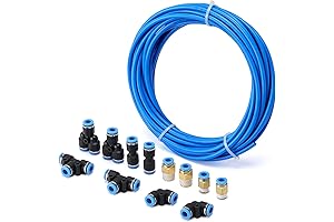 AIRTOON 6mm OD Air Hose Pipe Tube Kit with 1/4" Push to...
