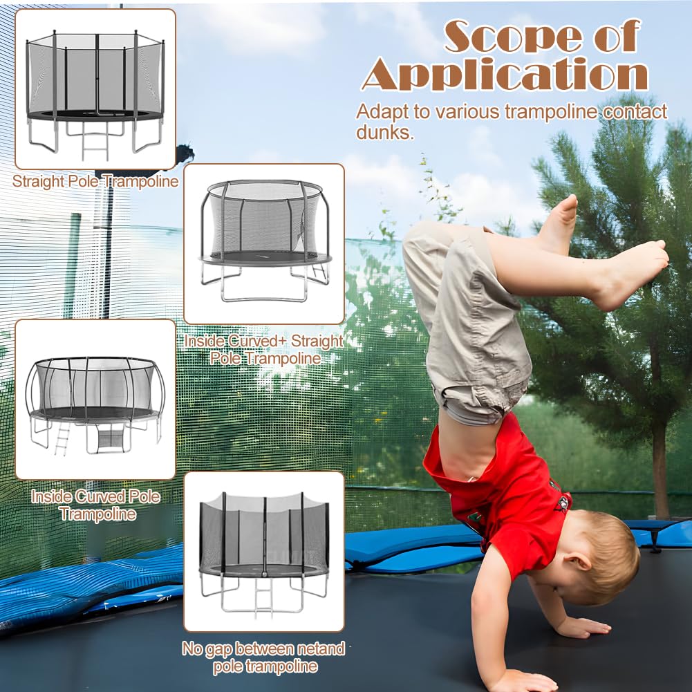 Trampolín Canasta de Baloncesto Mini Accesorio Universal con Borde de Arranque 3 Pelotas para Niños y Adultos