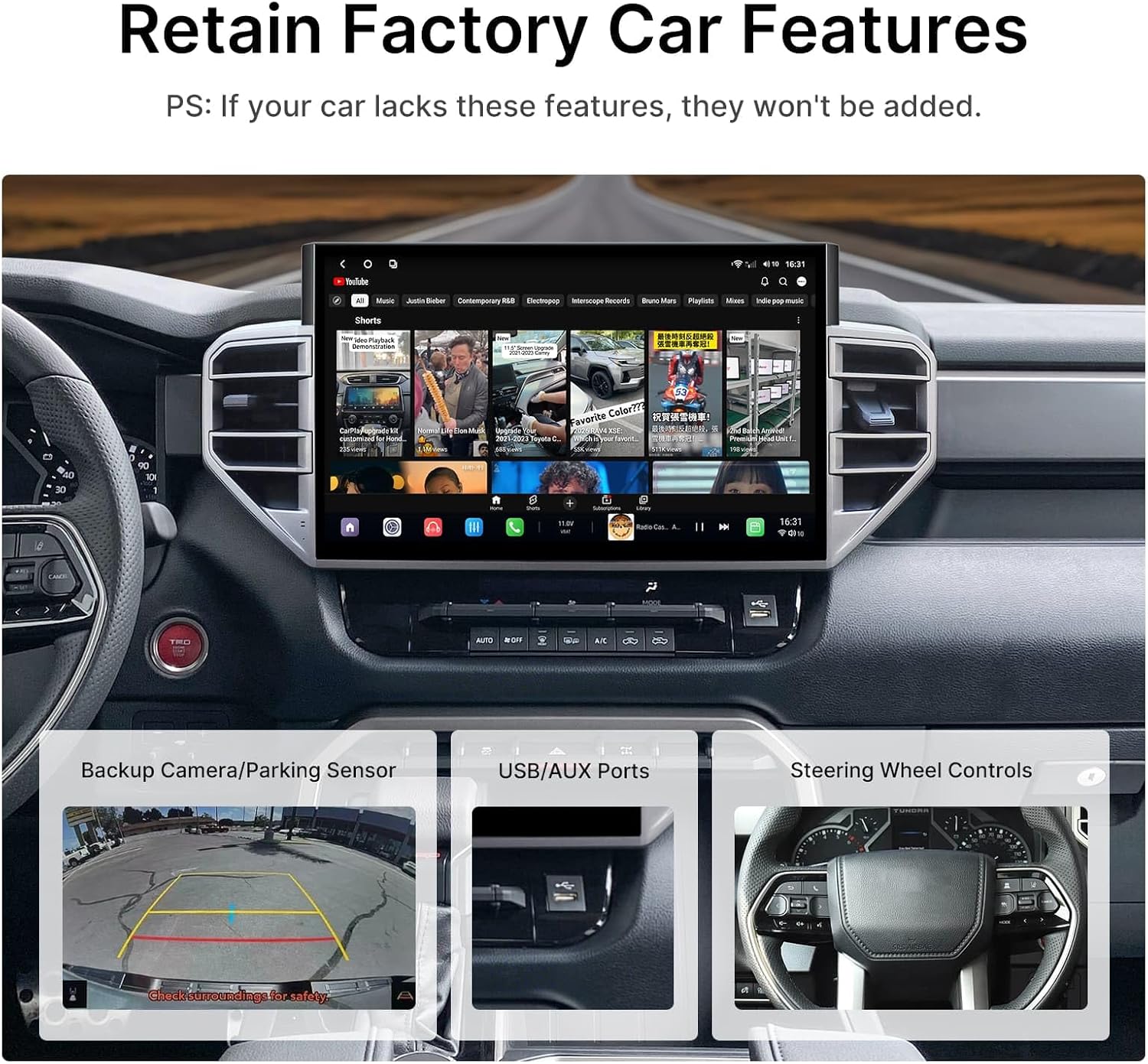 Car Stereo for Toyota Tundra 2022-2026 with Wireless Carplay & Android Auto, Android 13 Radio Head Unit with 14.6" Touchscreen, 8GB+256GB, 4G WiFi GPS Navigation FM/AM SWC, Plug & Play 4 710Q5MP6coL. AC SL1500
