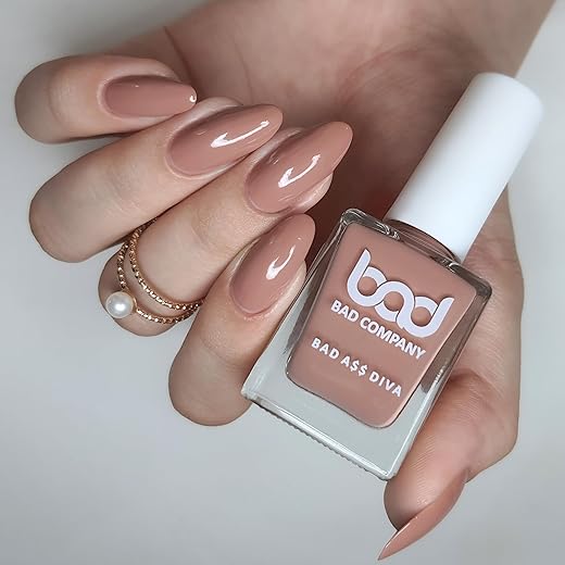BAD COMPANY Nude Nail Polish 10ML, No Toxin Glossy Nail Lacquer, Long Lasting, Chip Resistant, Vegan, Quick Dry & Cruelty-Free Nail Paint (Trust…