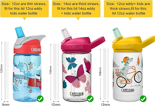 Miniatura 5 de Pajitas de repuesto compatibles con CamelBak eddy+botella de agua para niños de 12 onzas, juego de accesorios incluye 4 pajitas sin BPA y 1 cepillo