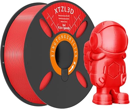 XTZL3D High-Speed PLA+ 3D Printer Filament, 1.75mm Diameter with +/- 0.02mm Precision, Reusable Spool Compatible with Bambu AMS & Most FDM Printers, 2.2LB/Spool - Red