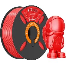 XTZL3D High-Speed PLA+ 3D Printer Filament, 1.75mm Diameter with +/- 0.02mm Precision, Reusable Spool Compatible with Bambu AMS & Most FDM Printers, 2.2LB/Spool - Red