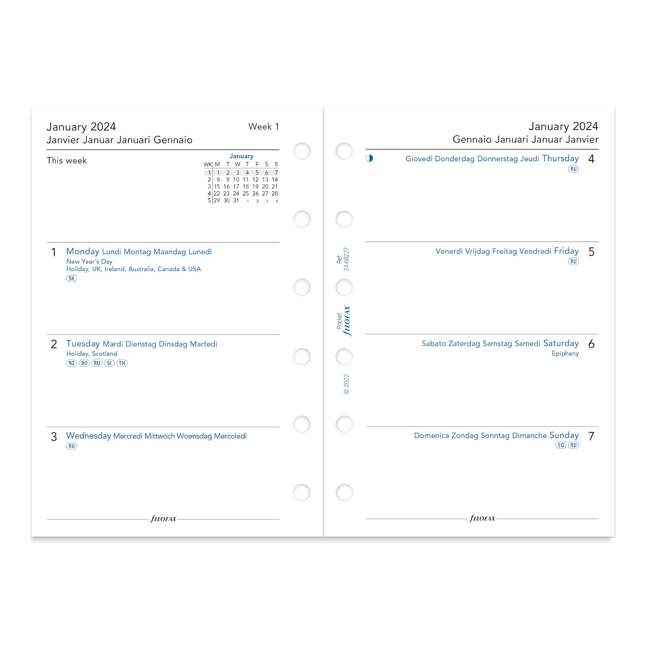 Filofax Saffiano Organizer, Pocket Size, Granite - UK