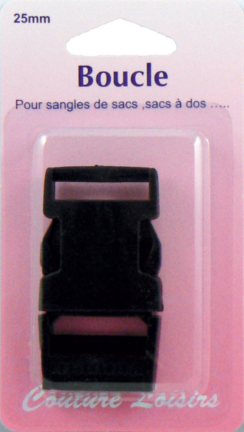 Hemline Travel Bag Strap Buckle 25mm Black H454.25.B