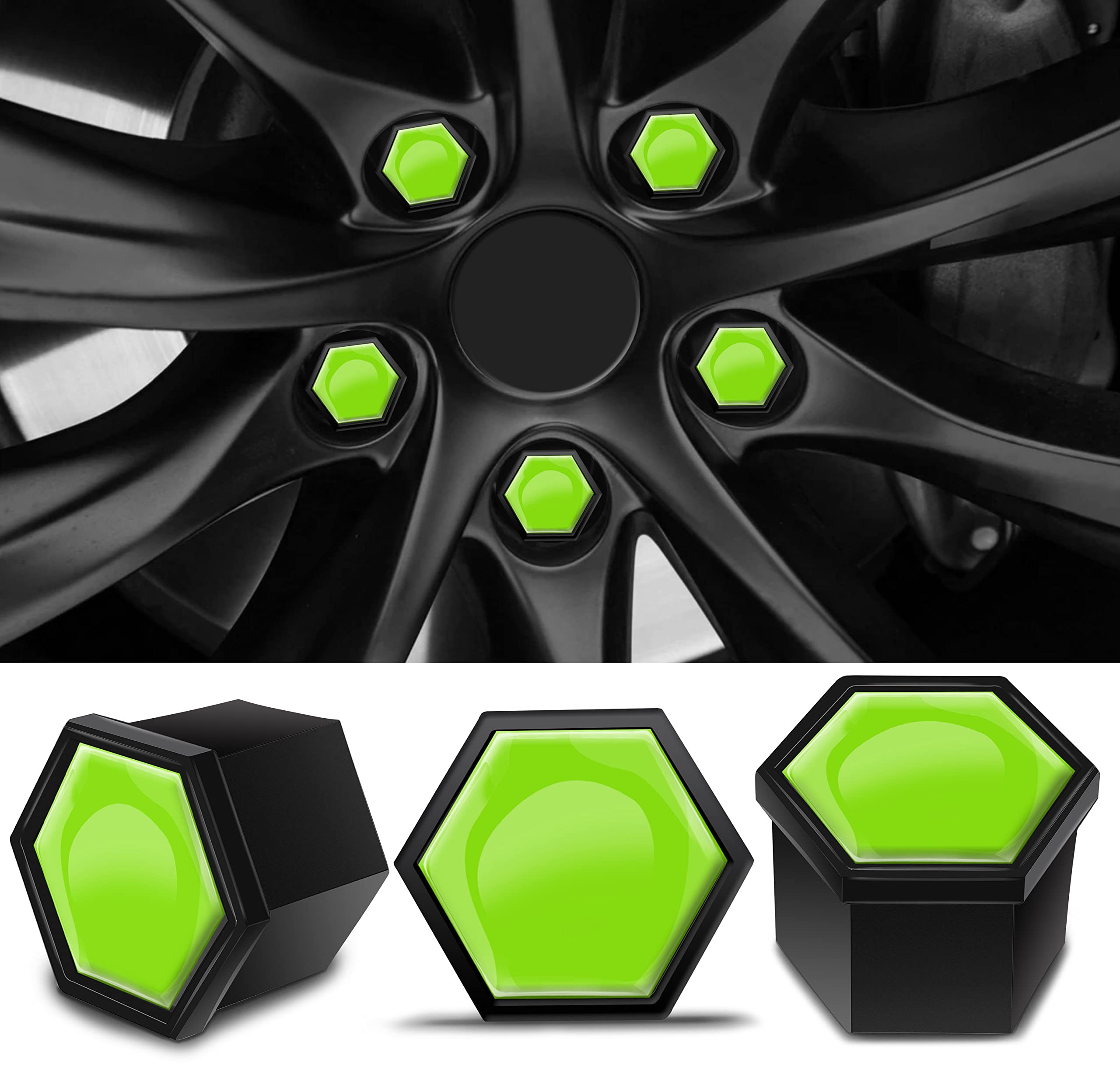 Set 20 Copridado Ruota 17mm Blu Con Strumento Rimozione - Per Bulloni Auto - Foto 9