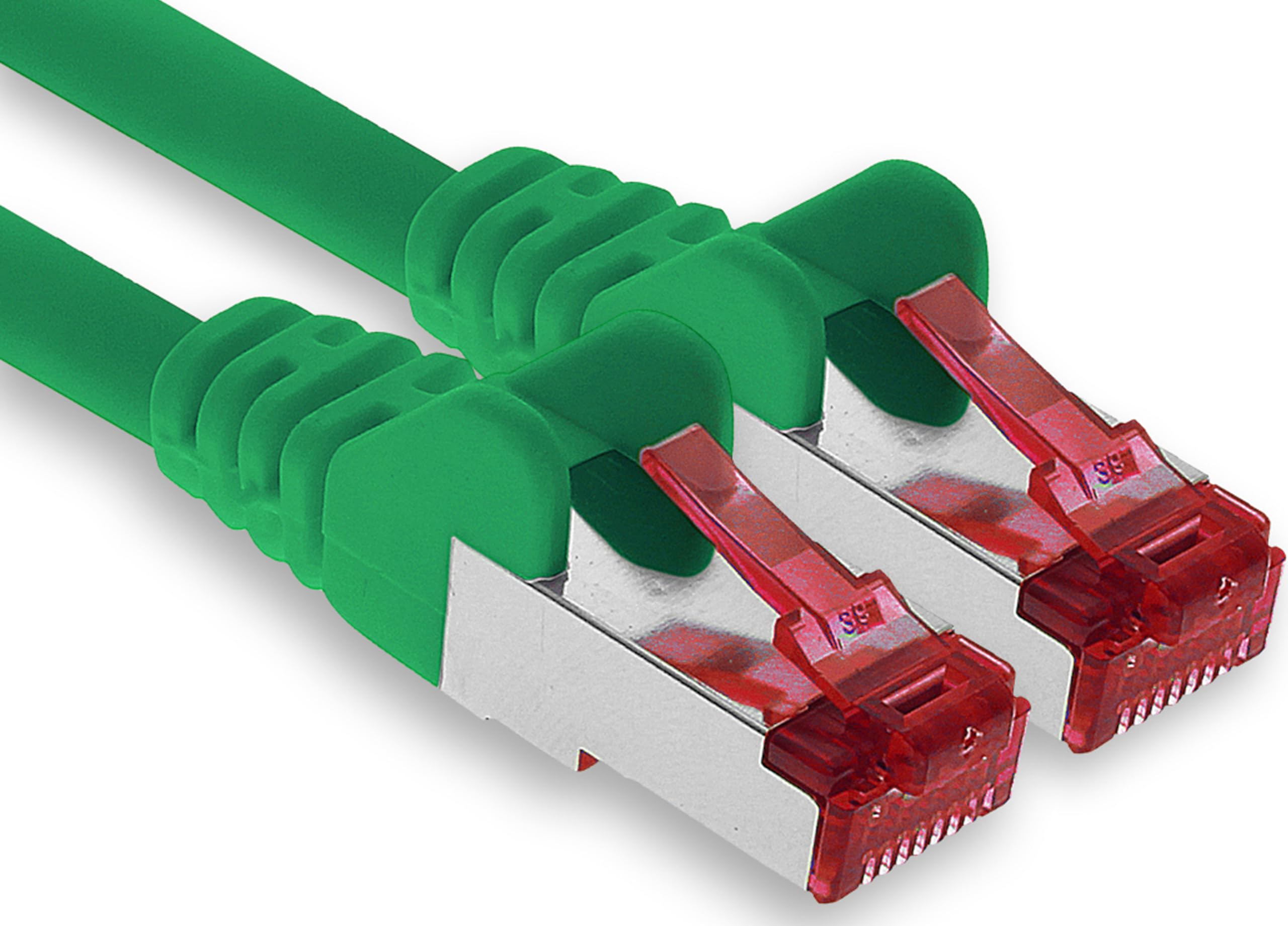 1aTTack.de - 1x 50m CAT6 patch cable S/FTP PIMF shielding CAT.6 RJ45 network cable Ethernet cable DSL LAN router switch modem patch panel - green - 1 piece - 1
