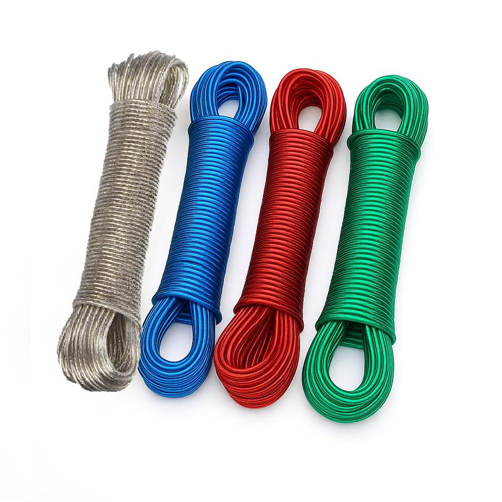 Cloth Drying Rope | Hanging Rope | Kapde Sukane ki Rassi Wire | Clotheslines for Travel, Home, and Outdoor Drying (Transparent, 1)-image-2
