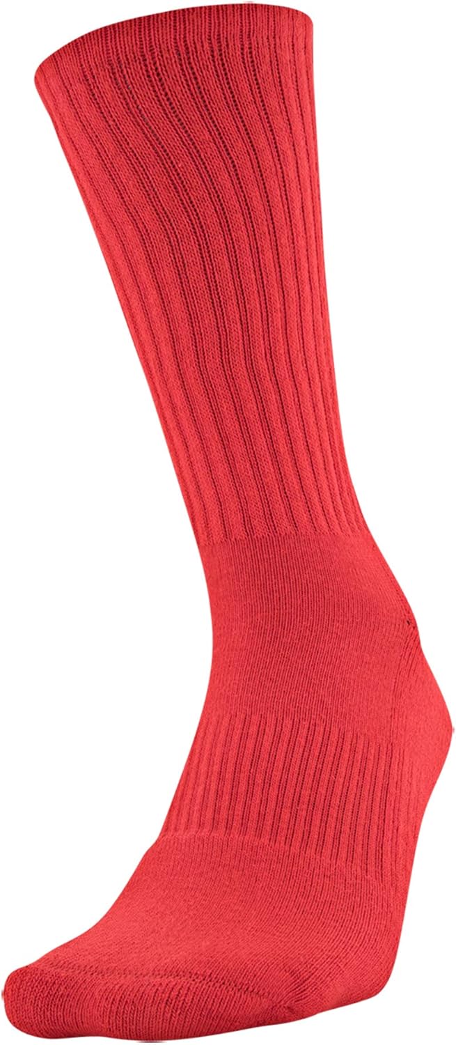 Under Armour Adult Cotton Crew Socks, Multipairs X-Large Red/Assorted (6-pairs)