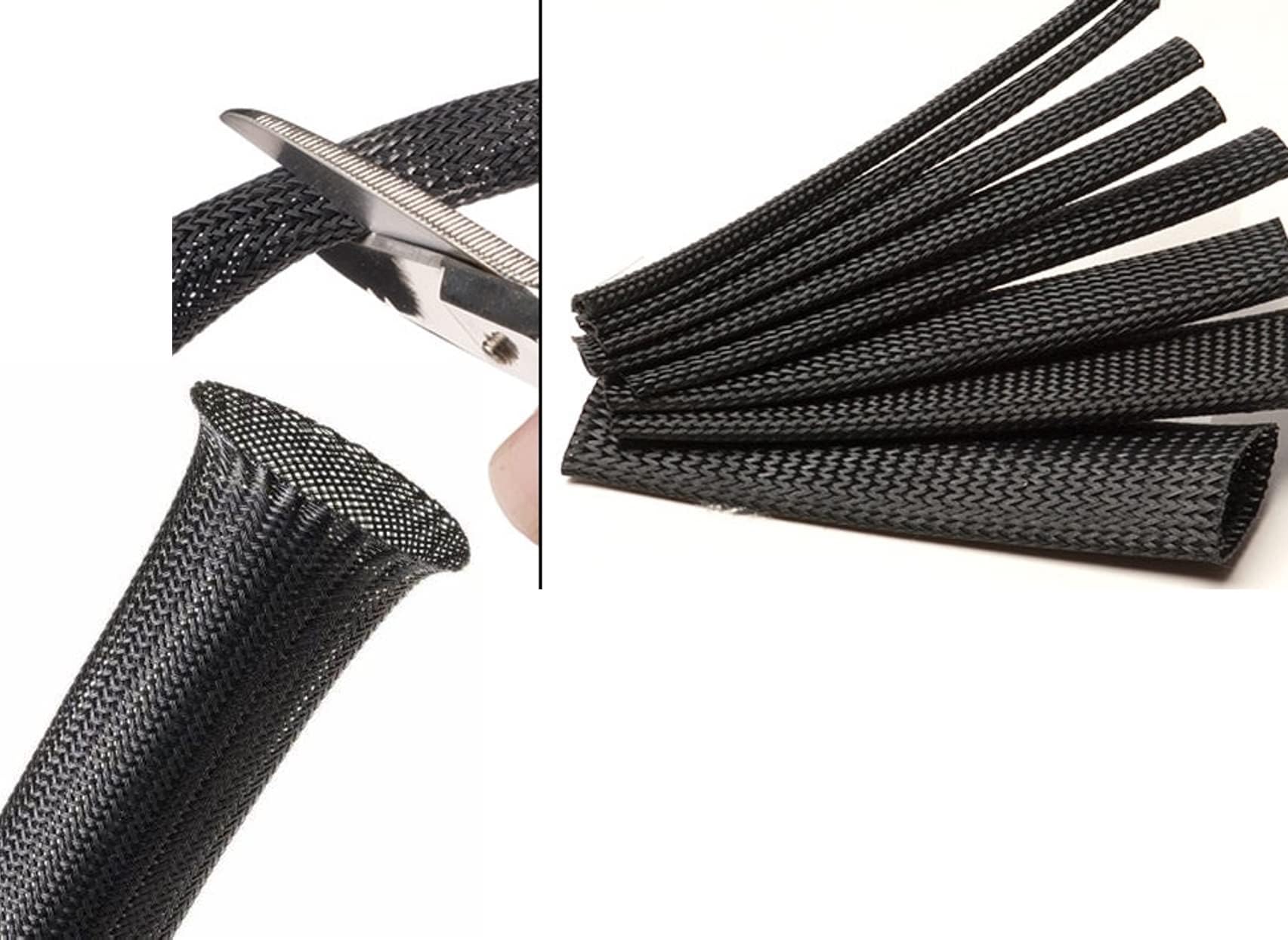 Techflex CCP0.75BK Flexo Clean Cut 3/4-Inch Braided Cable Sleeve, Black - 75 Feet by Techflex
