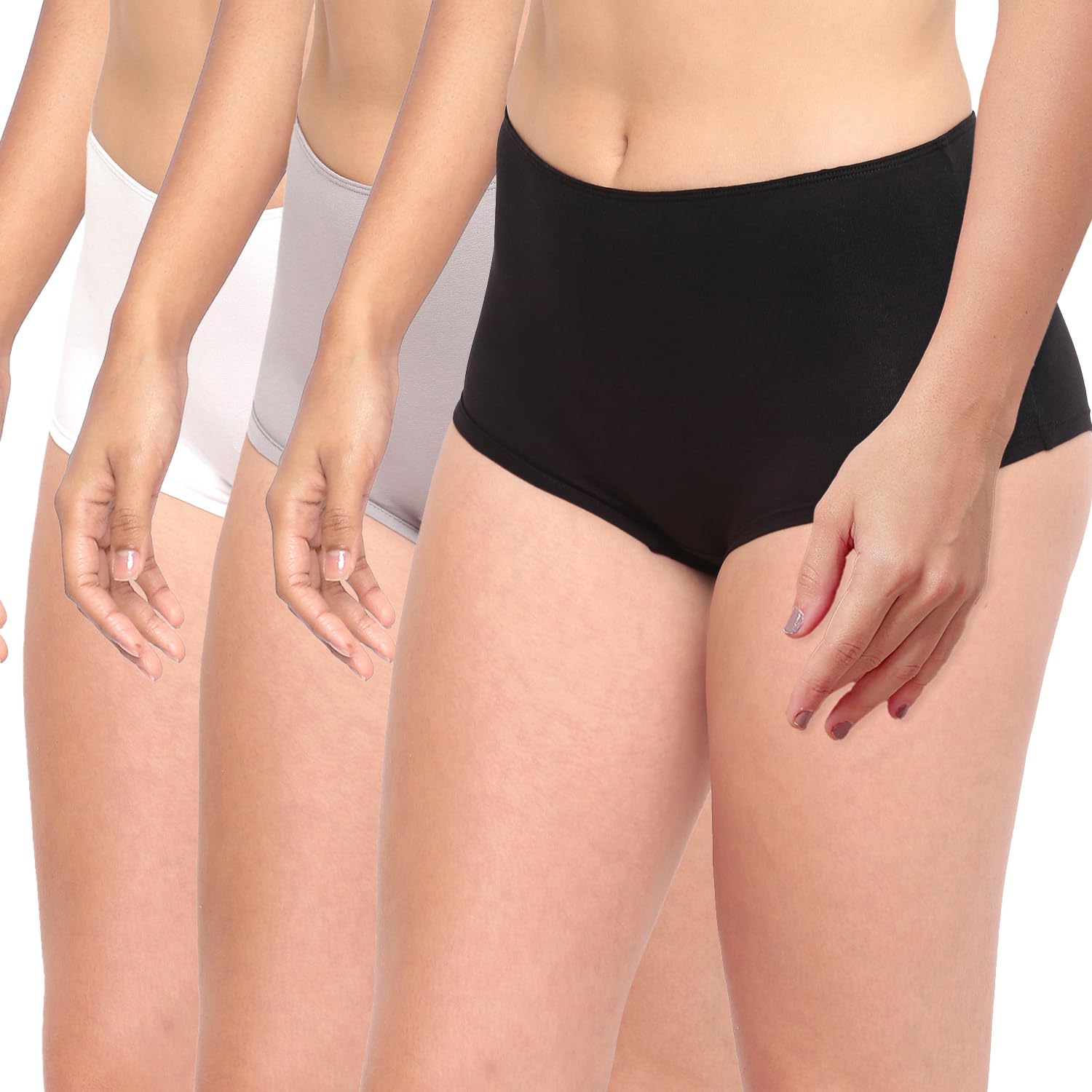 la intimo BASIICS Hanky Panky Antimicrobial Boyshort Brief Panty for Women (Pack of 3)-picture-22