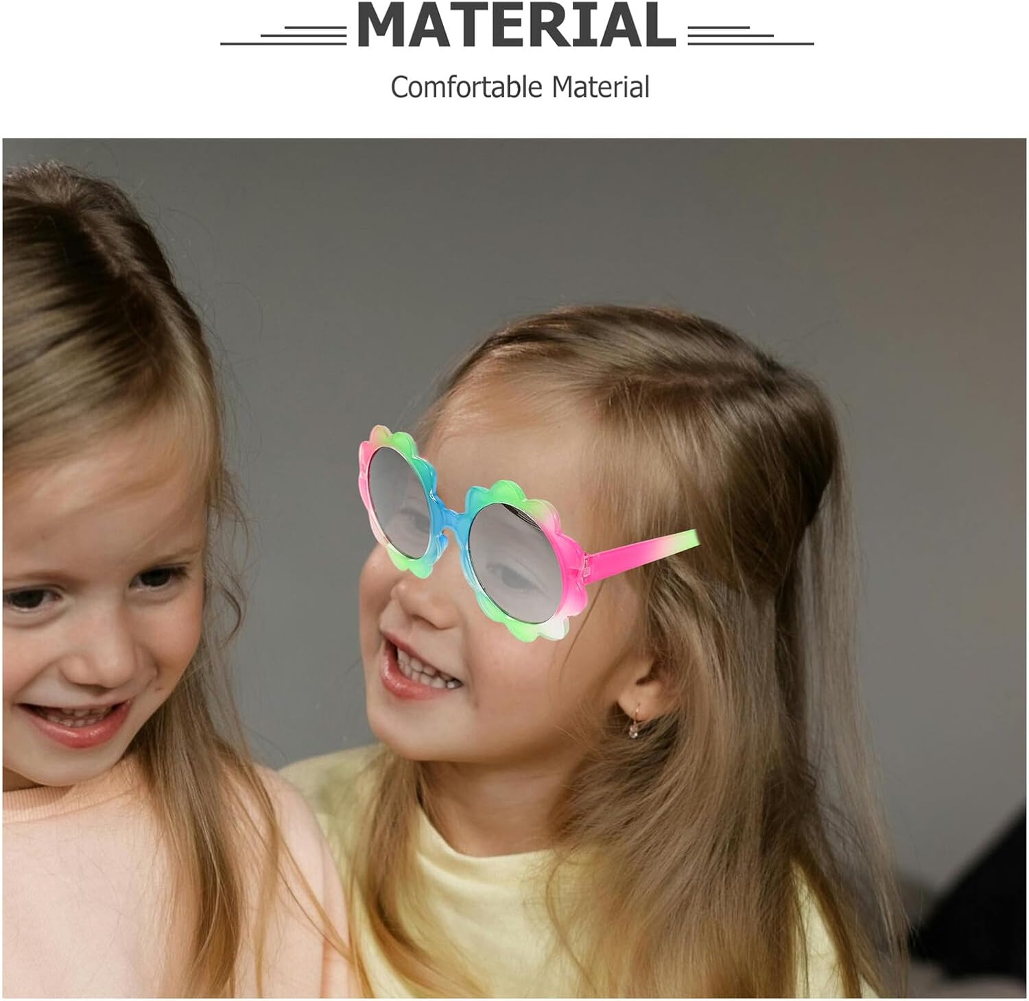 7pcs Sunflower Sunglasses Set, Colorful Gradient UV Protection Eyewear for Boys, Cartoon Flower Design Beach Party Accessories