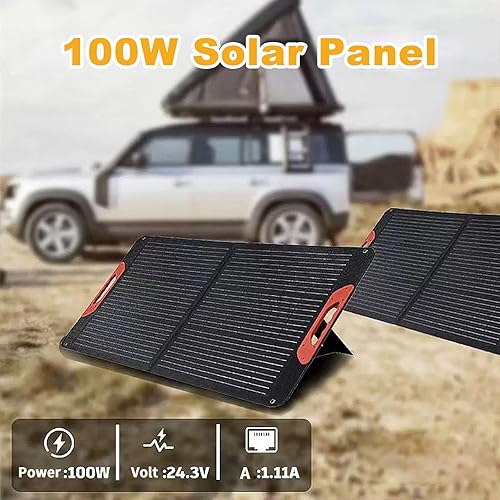 Miniatura 2 de Panel solar portátil de 100 W para estación de energía, compatible con Jackery, Ecoflow, Bluetooth, Anker y más estaciones de energía portátiles,