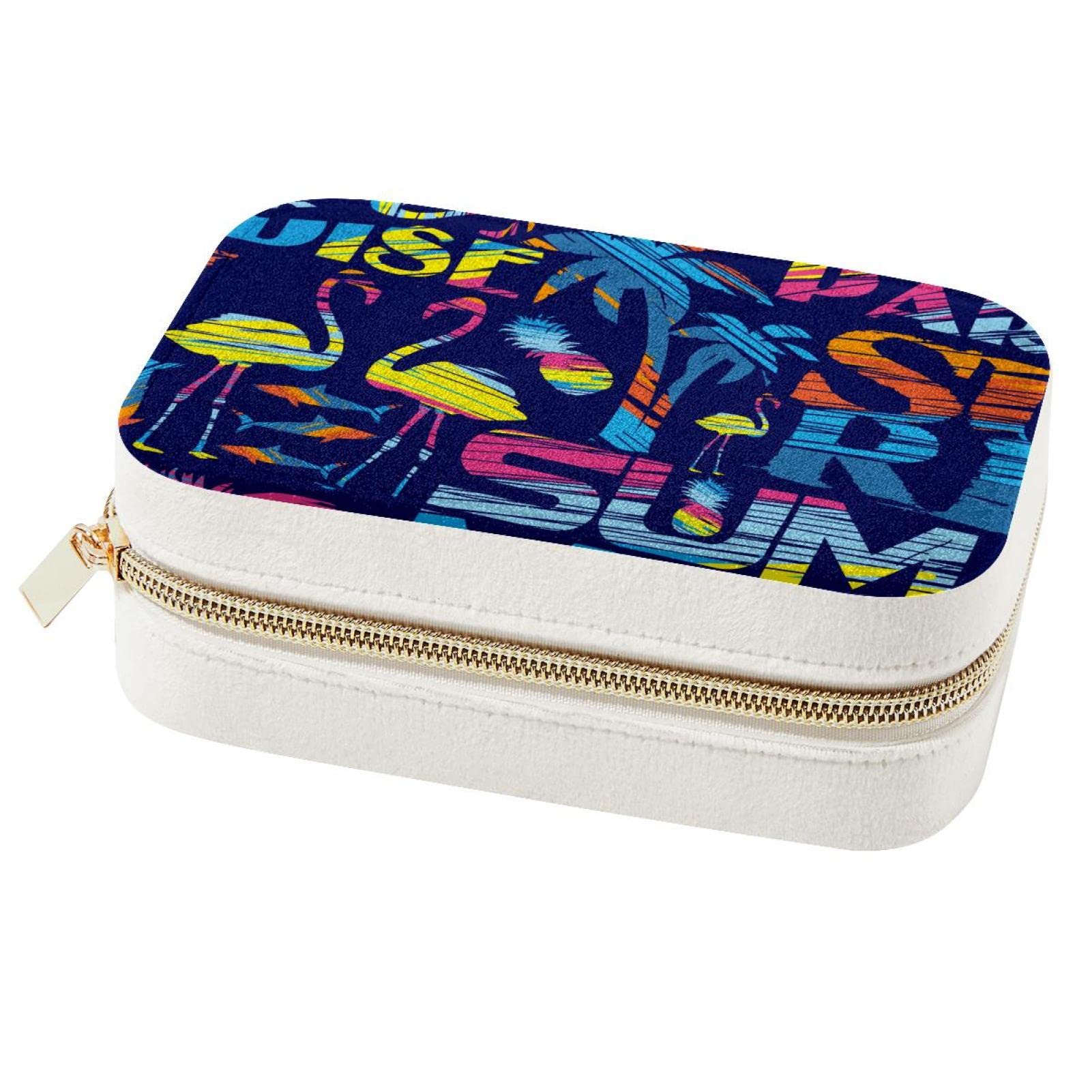 Boîte à bijoux de voyage flamant rose pour organiser vos bagues en vacances