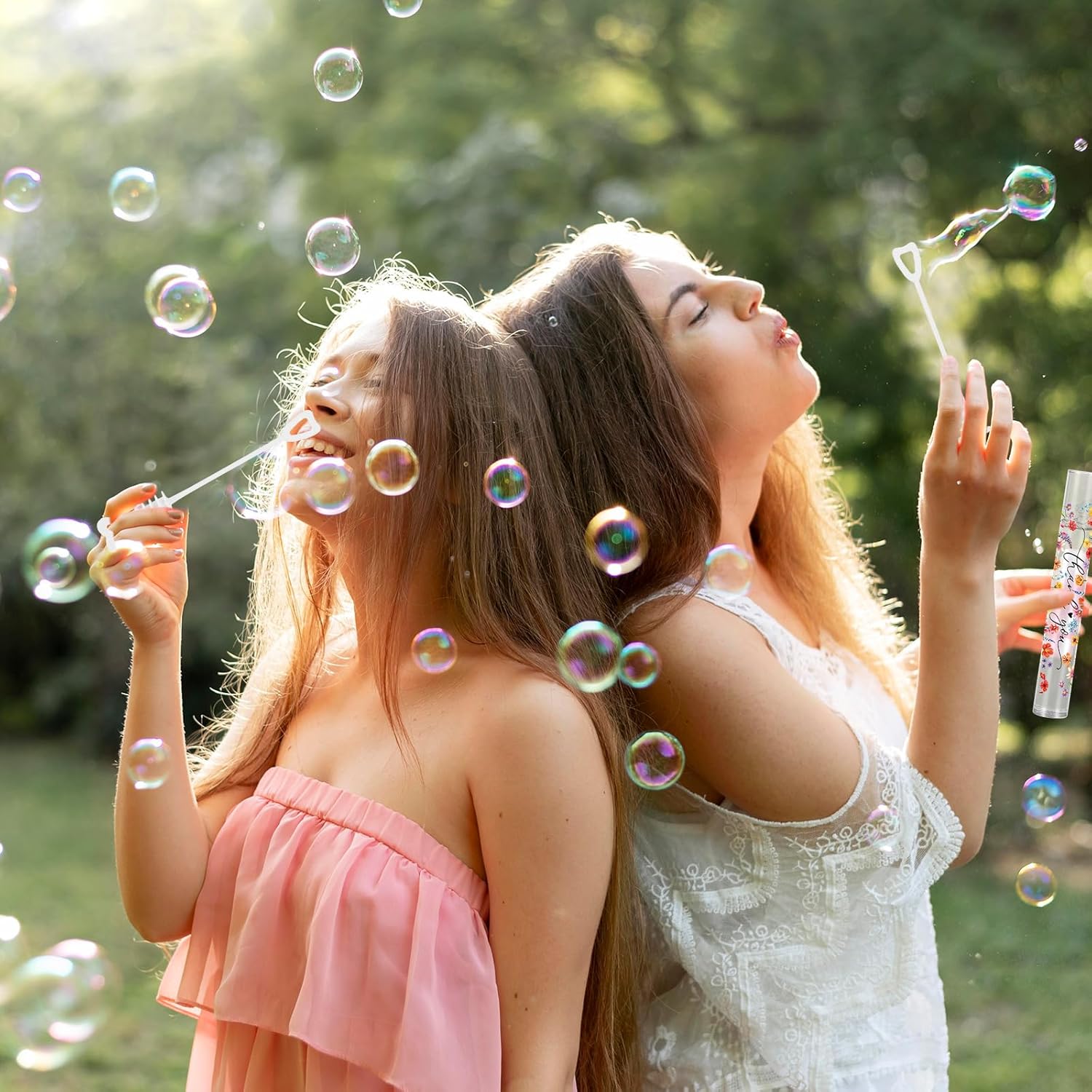 JarThenaAMCS 150 Pcs Wedding Mini Bubble Wands Bubbles Party Favors Colorful Wildflower Thank You Bubble Bulk for Wedding Bride Shower Spring Party Goody Bag Stuffers