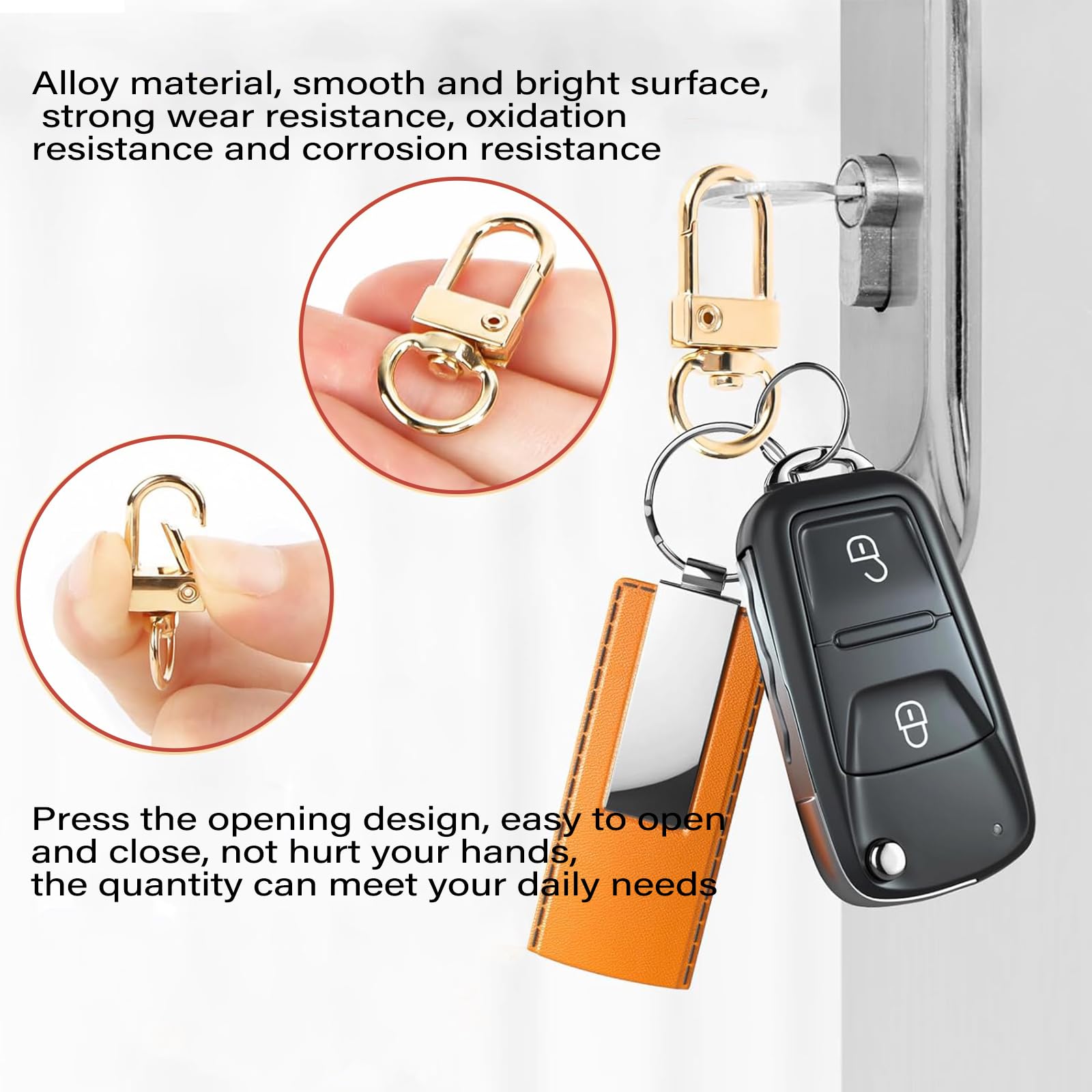 30 Moschettoni Girevoli Piccoli | Fibbie Metalliche Per Portachiavi E Borse | Ideali Per Fai Da Te E Artigianato - Foto 3