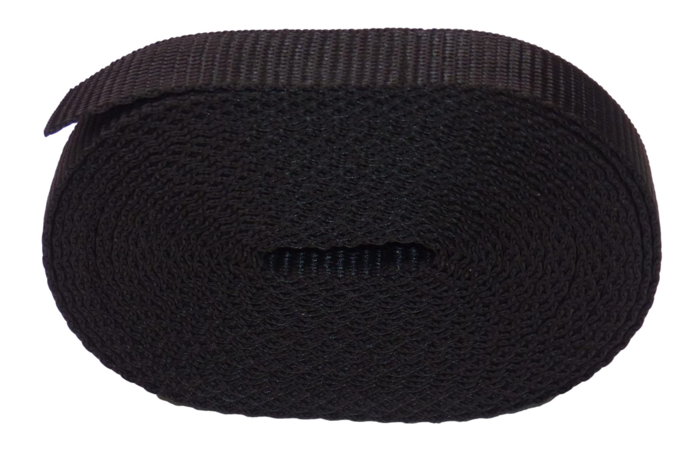 Benristraps 19mm Polypropylene Webbing (black, 20 metres)