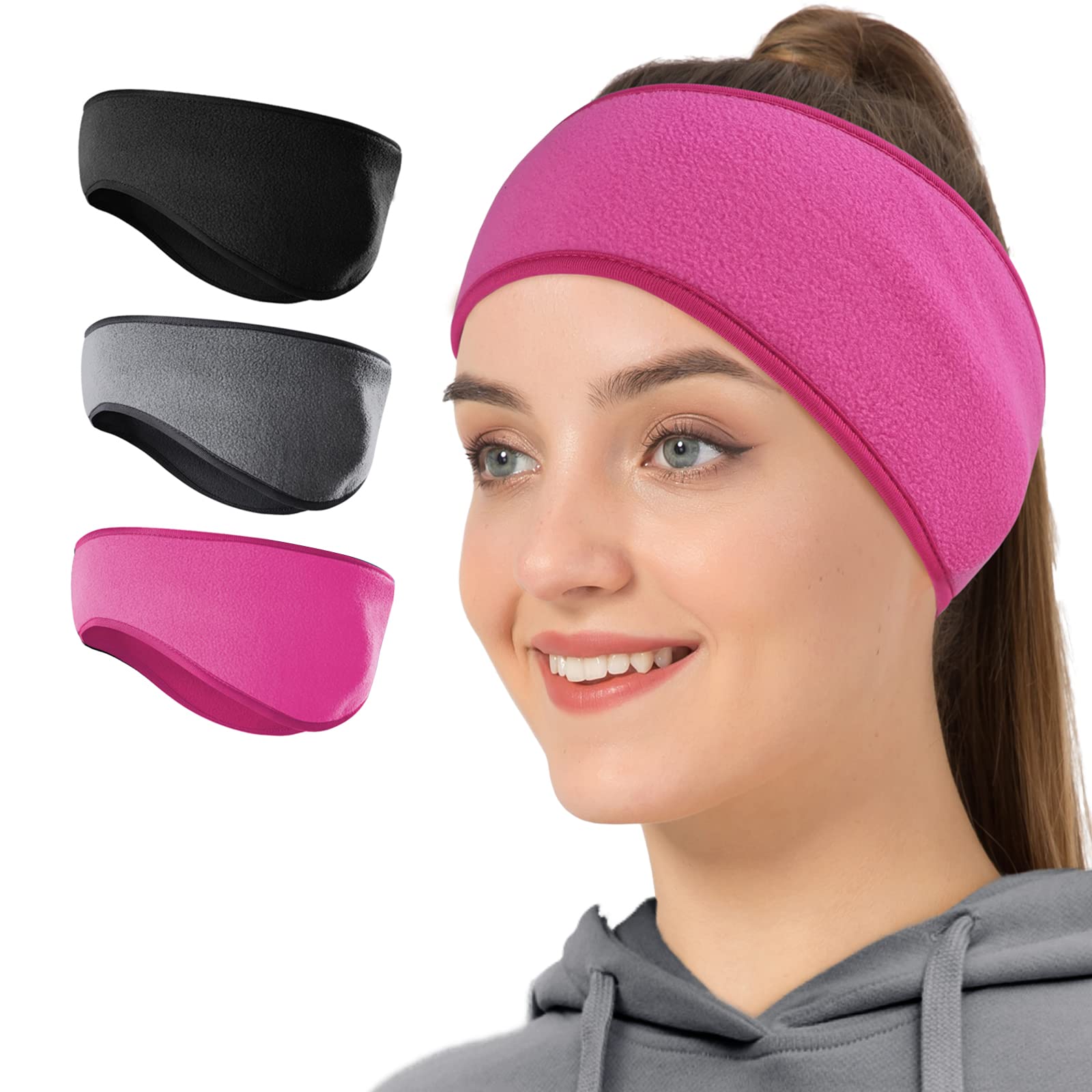 Winter Fleece Ear Warmers Muffs Headband for Men Women Kids Ski Running Cycling