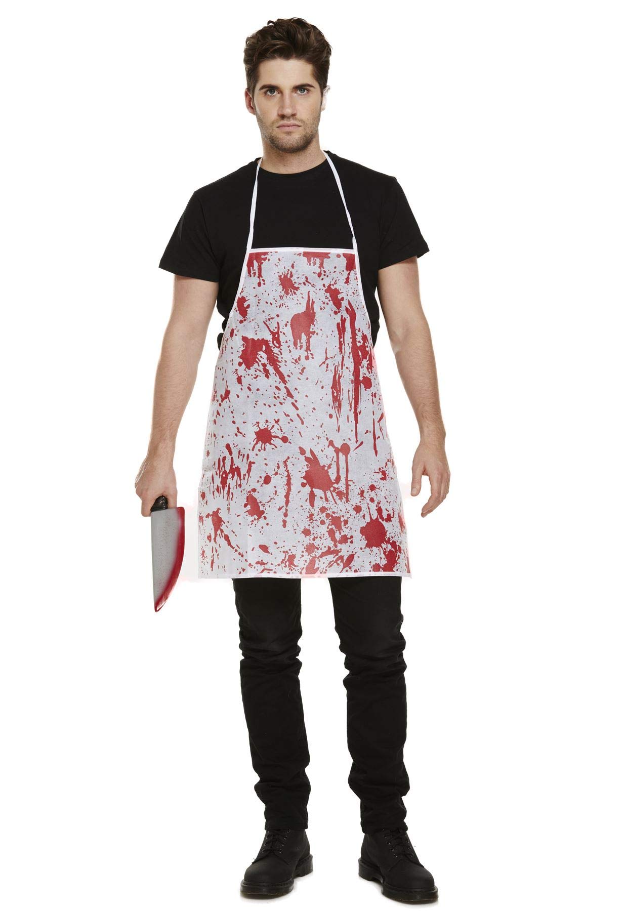 I Love Fancy Dress White Halloween Blood Splatter Apron Surgeon Costume Accessory
