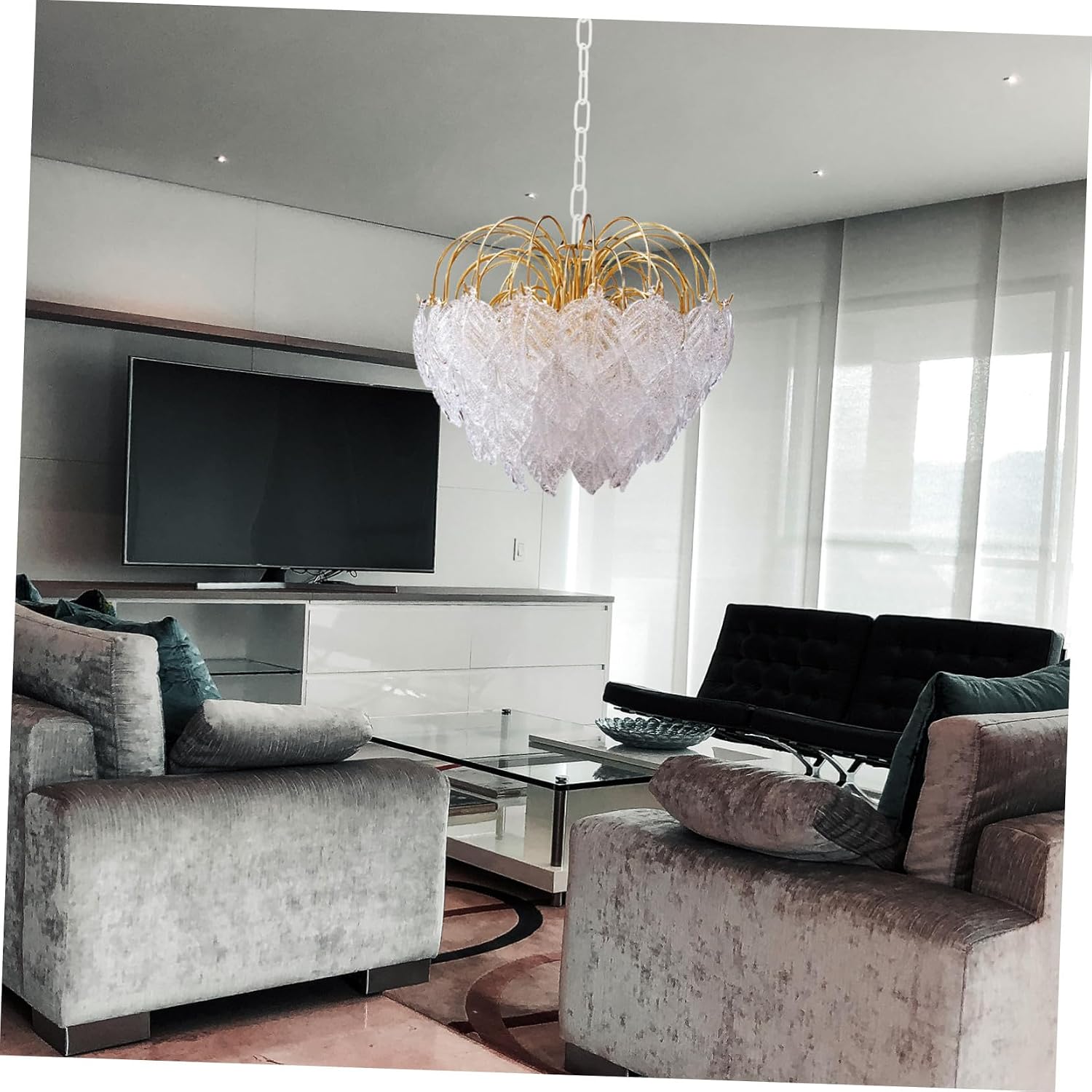 Chandelier Lamp Chain Iron Hanging Light Accessory Decorative Fixture Chain for European Crystal and Retro Chandeliers White