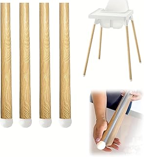 Highchair Decorative Leg Wraps, 4 Pieces Highchair Leg Stickers Set Compatible with IKEA Antilop high Chair, Log Style High Chair Leg Covers High Chair Accessories