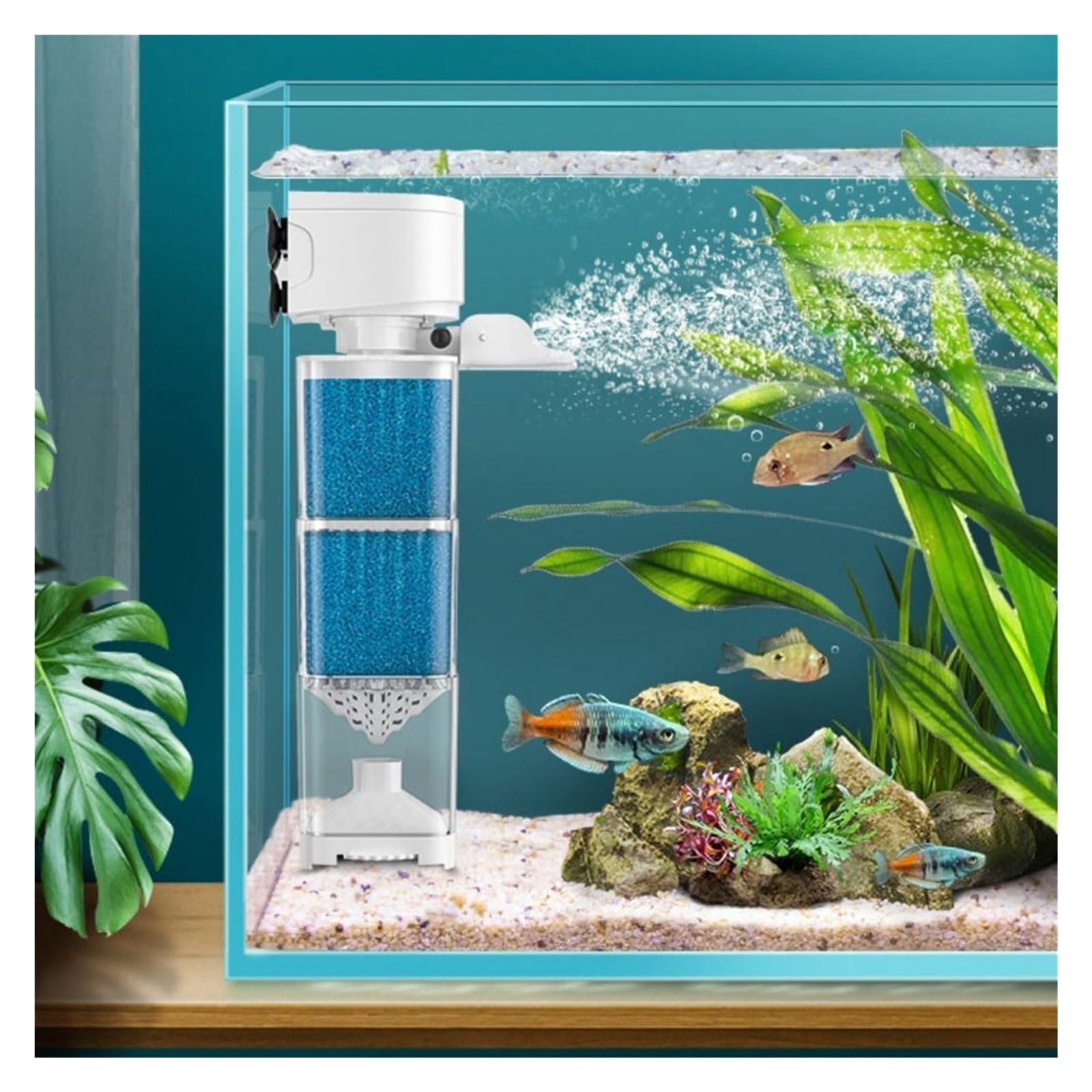 Aquarium-Innenfilter, 35 W, stumm, Aquarium, Tauchfilter, Kunststoff, integrierte Wasserreinigung, abnehmbare Umwälzpumpe, Sauerstoffversorgung