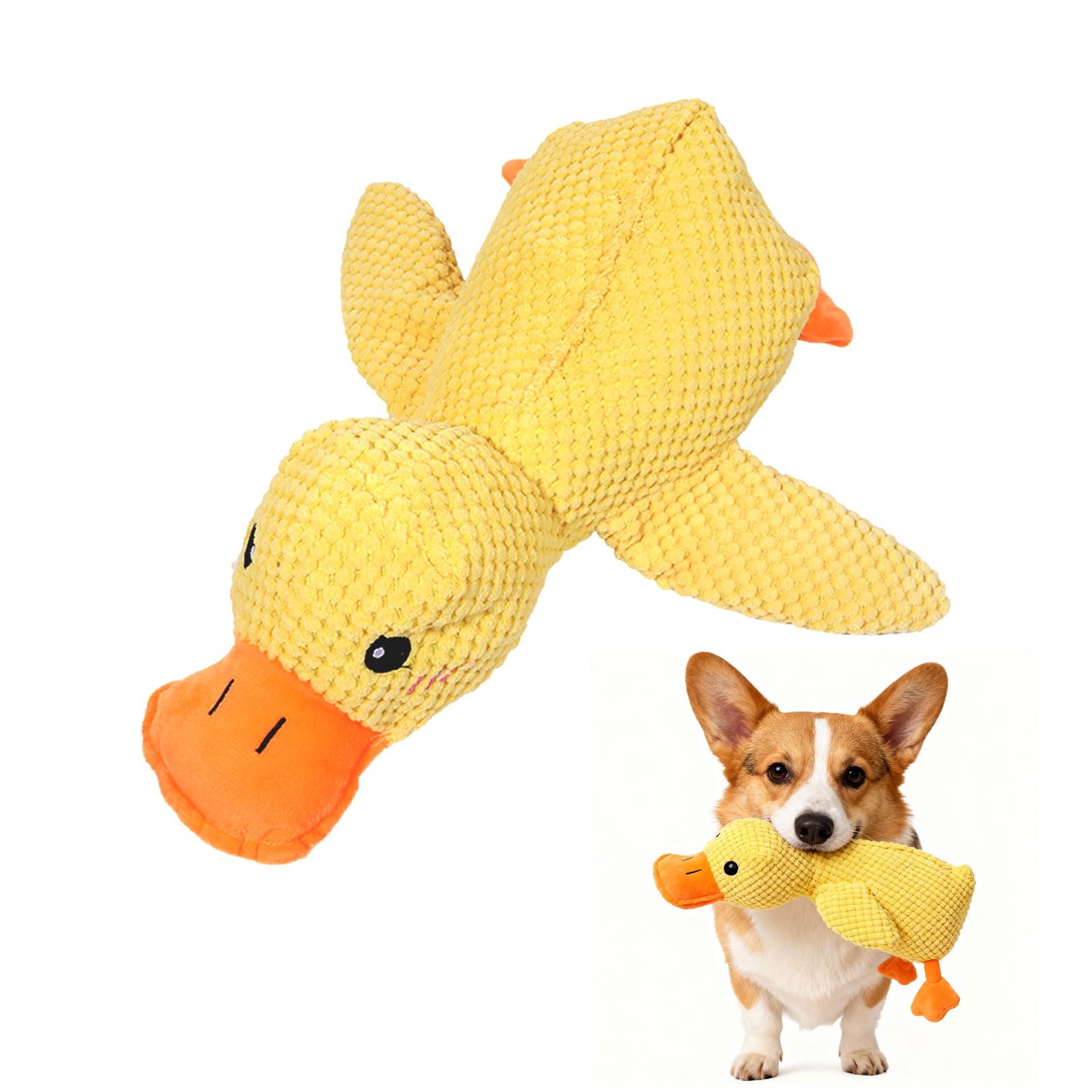 YUVKIN 1 pièce Canard anti stress chien, Jouet pour chien en forme de canard, 25x22 cm, Jouet anti-stress pour petits chiens, Peluche pour chien indestructible