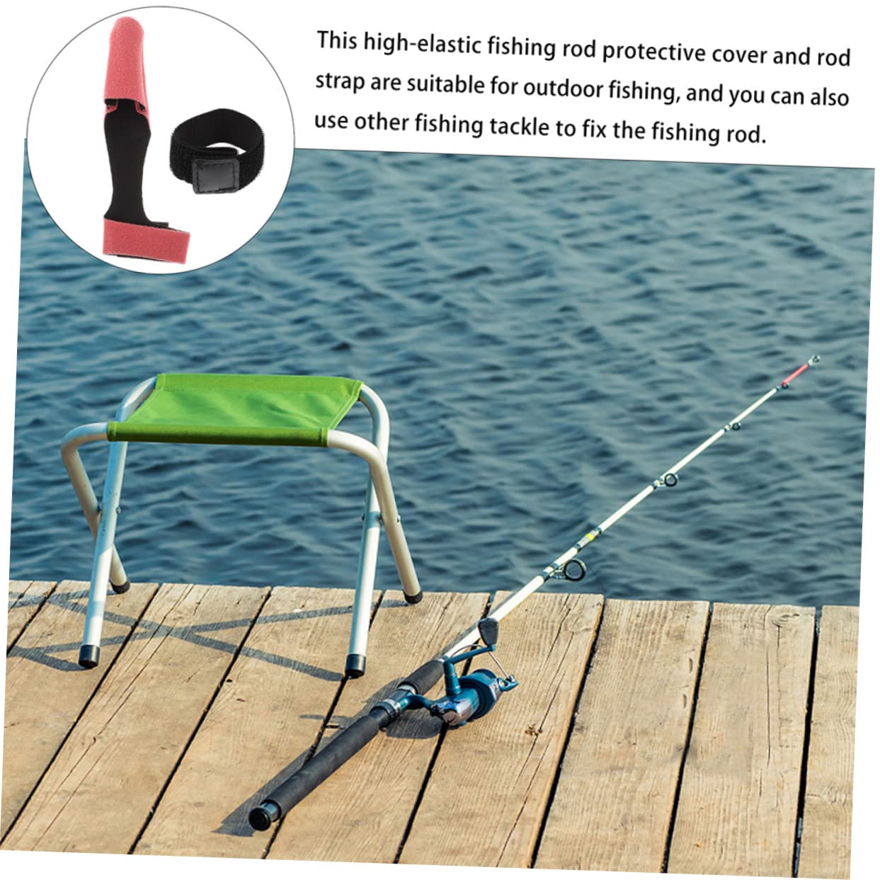 20 Sets Angelrute Riemen Kit Angelgerät Zubehör Rod Pole Abdeckung Fall