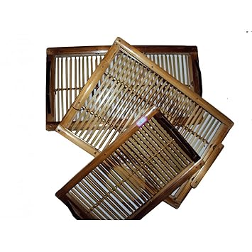 North East Handicraft Product Bamboo Scale Tray, 2 Pieces