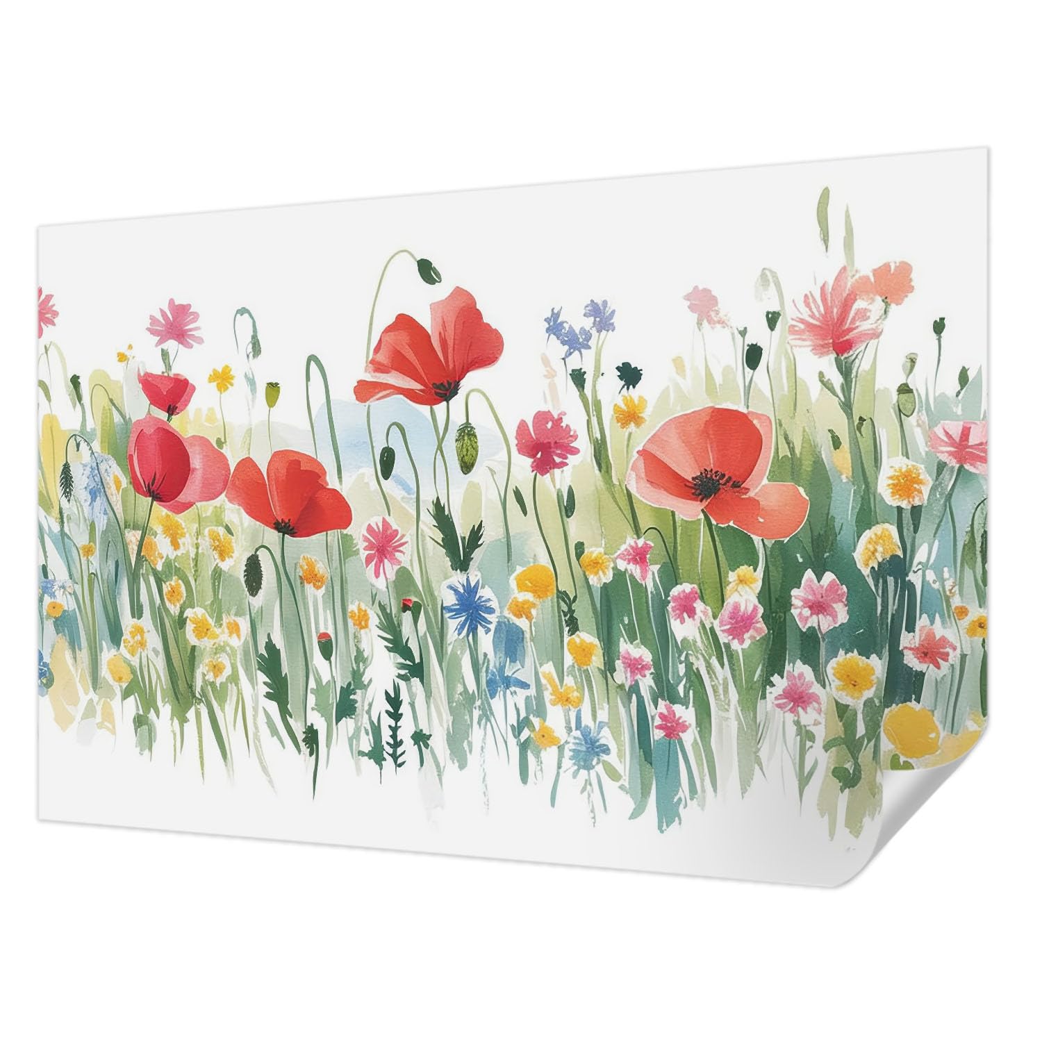 Papier Peint Autocollant de Haute Qualité 104x70 cm impression prairie d'été