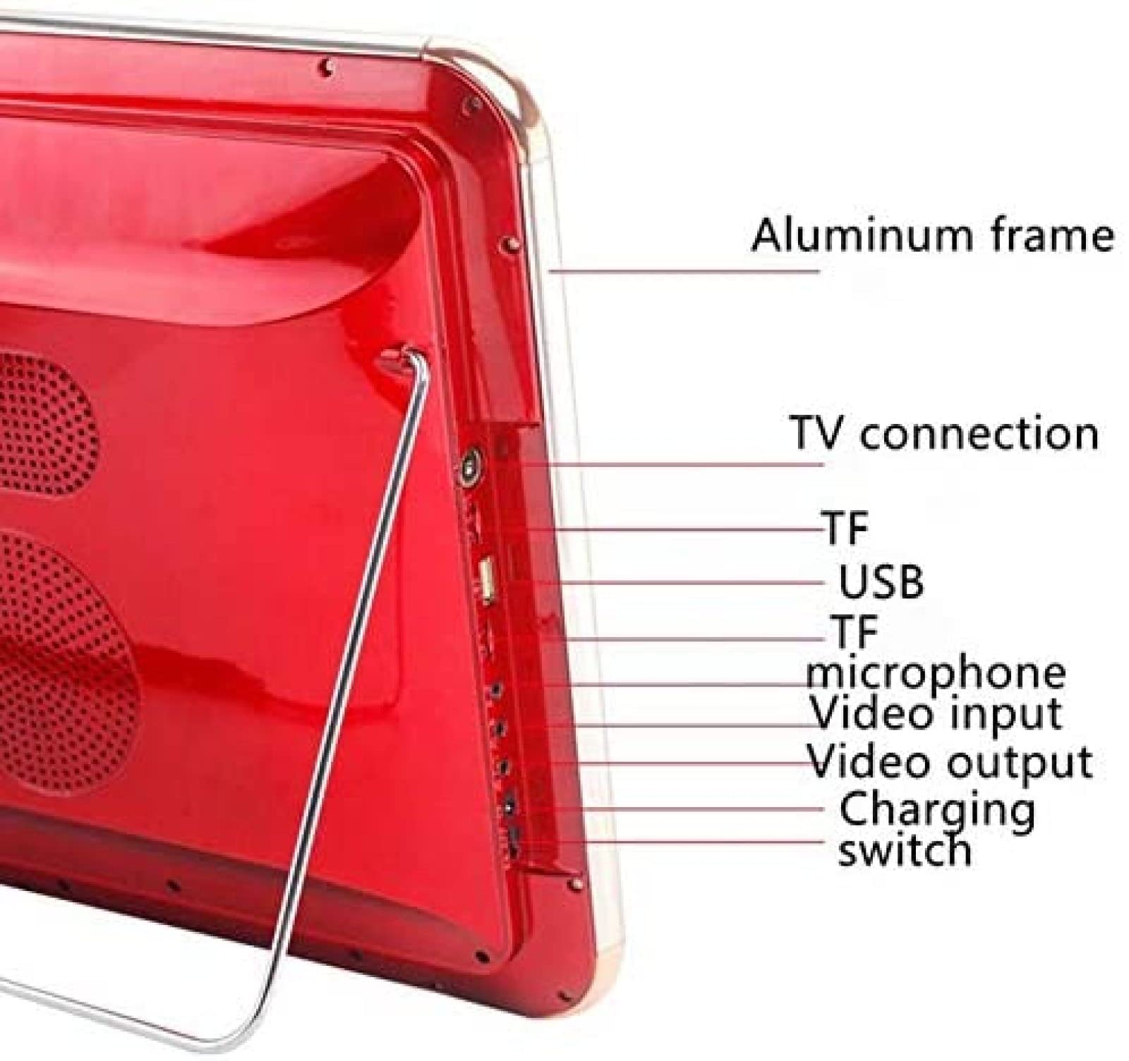 Przenośny odtwarzacz DVD 24" z 18" ultracienkim ekranem o wysokiej rozdzielczości, wbudowanym akumulatorem 10000 mAh, obsługą telewizji USB/SD CardSync i wieloma formatami płyt, aktualizacja
