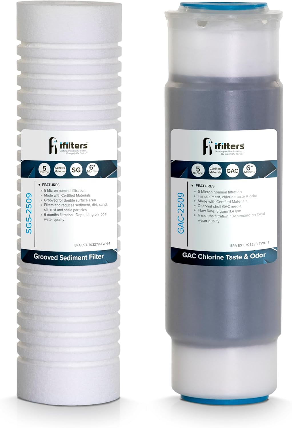 Whole House 2-Stage Sediment and Carbon Replacement Filters