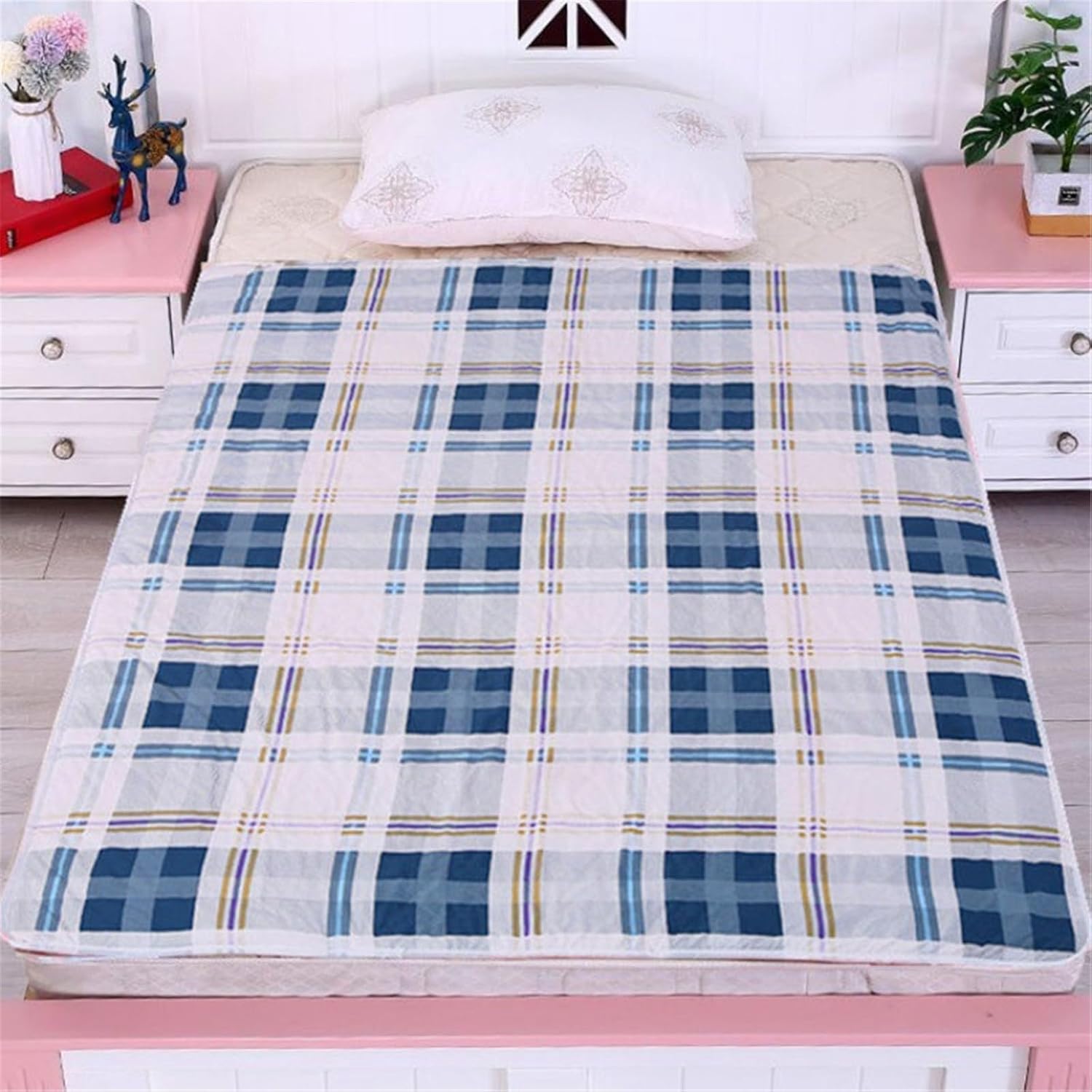 Bed Pads Washable Waterproof Tuckable Nursing Protector Waterproof Pads for Bed Washable Underpads Incontinence Bed Pads Washable for Unisex Adults(180 * 200cm,Grey B)