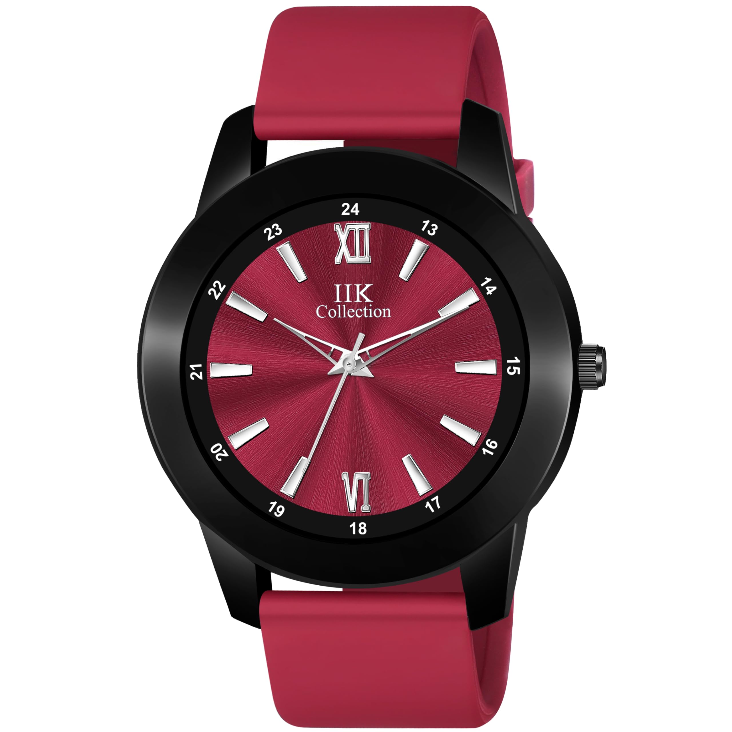 IIK COLLECTION Watches for Men Round Shining Roman Numerical Dial Analogue Men Watch|Long Battery Life with Long Lasting Polish/Adjustable Fixable Silicon Strap|Watches for Boys (B0D22W5GX7) Amazon Price History, Amazon Price Tracker