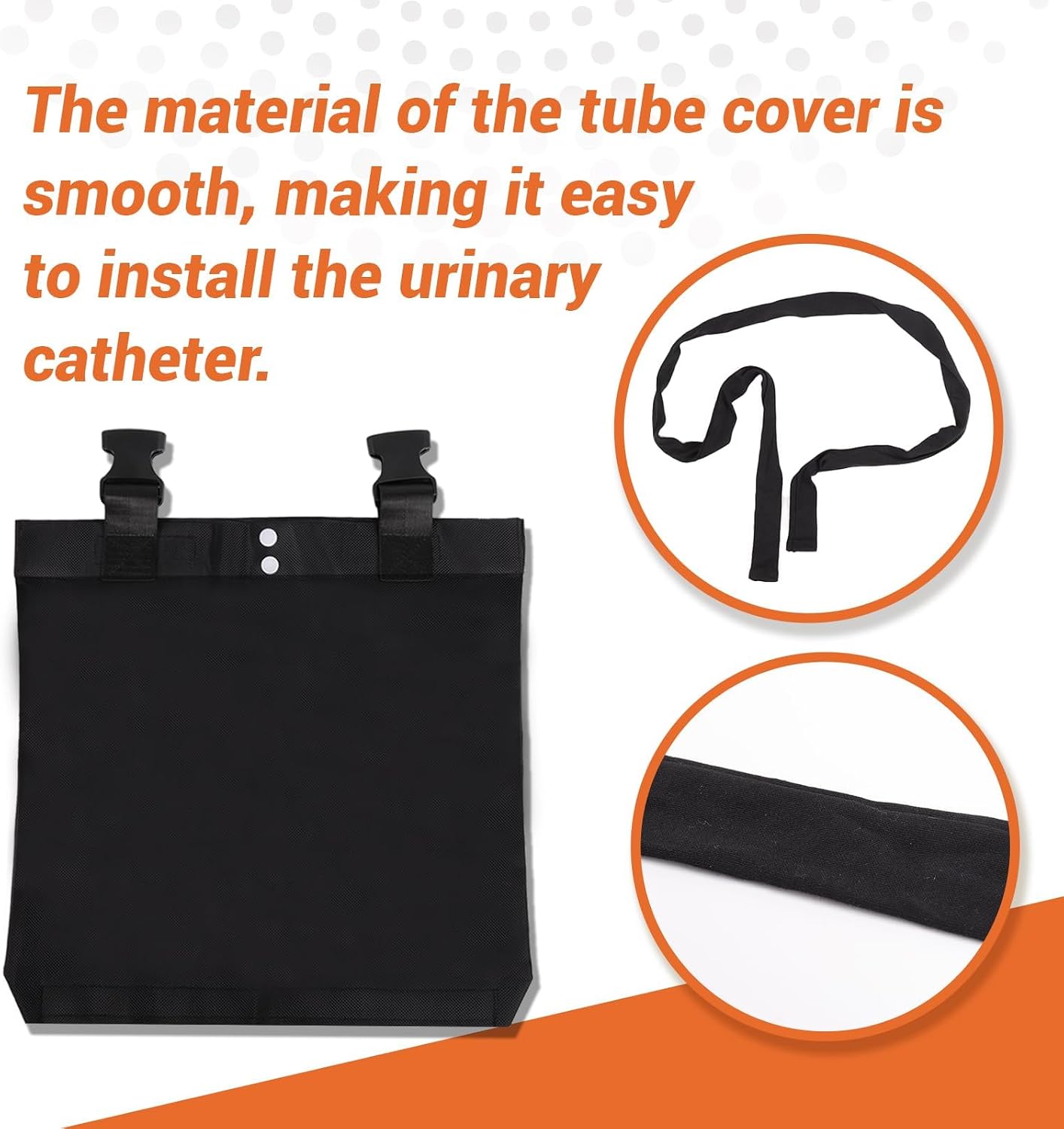 Urine Drainage Bag Holder Cover for Catheter Bags – Waterproof Foley Catheter Bag Cover with Shoulder Strap – Nephrostomy Urinary Drain Bag Holder for Men and Women, Fits 2000ml