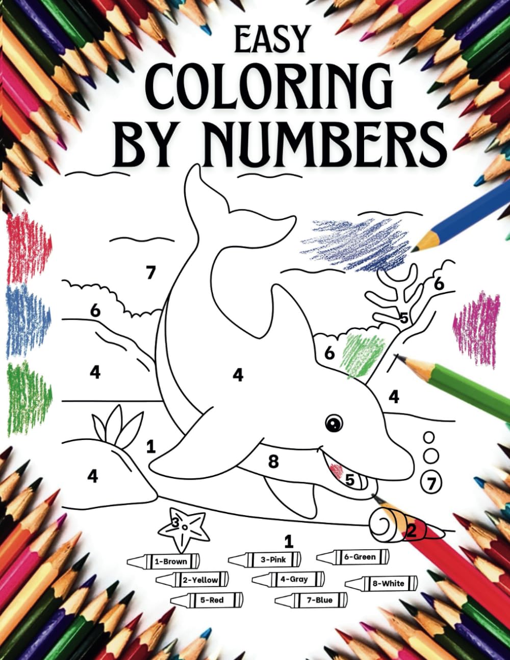 Coloring Pages by Numbers: Cute Animals. Bold and Easy. For Kids and Adults