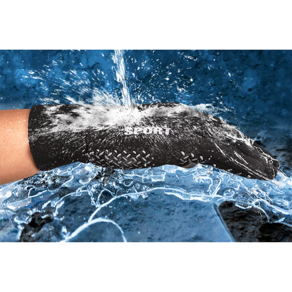 Guantes De Ciclismo Calentadores Accesorios Sin Dedos Poseedor Apretones Guantes De Dedo Guantes De Invierno Black