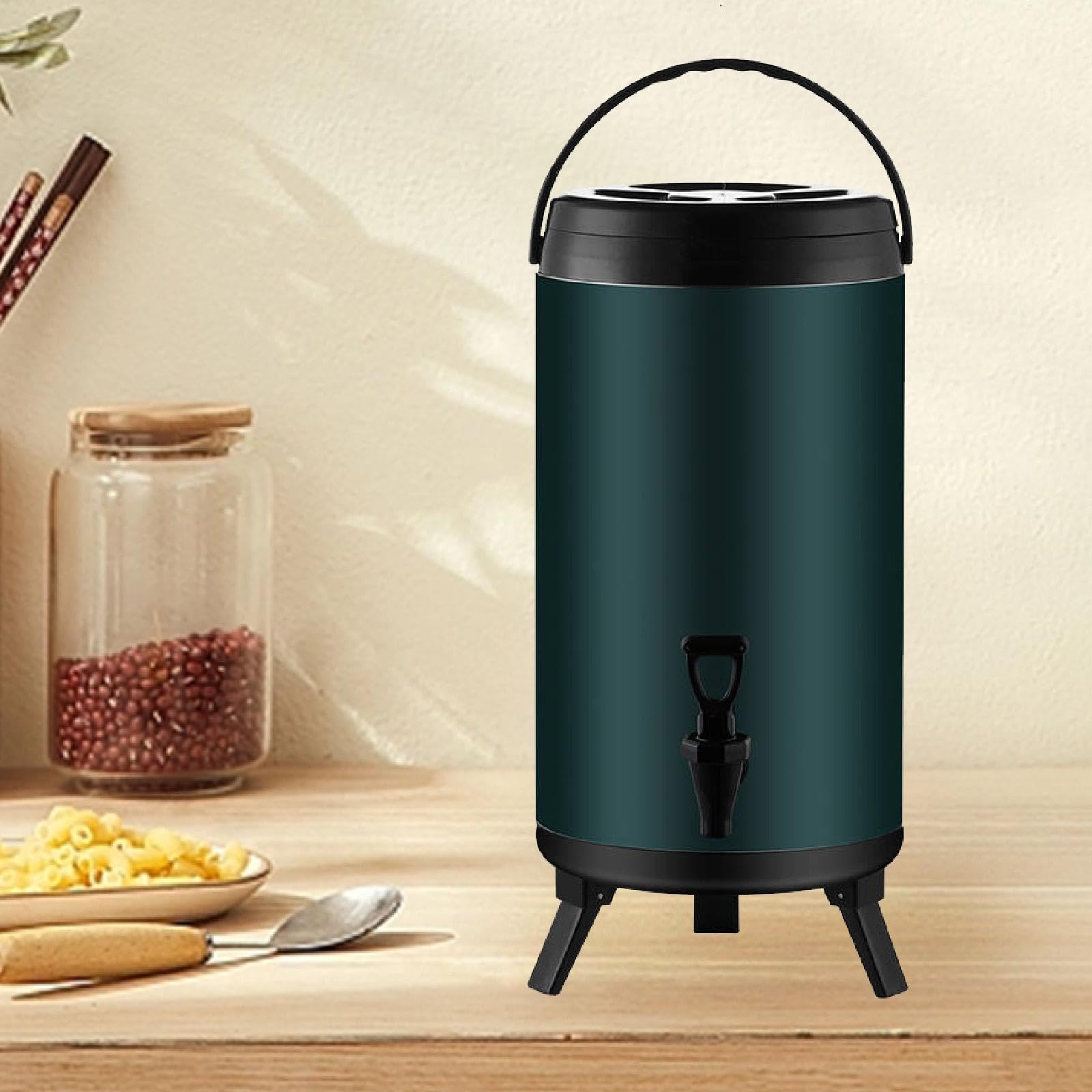 Dispensador de Bebidas de Doble Pared con Barril Aislado de Acero Inoxidable para Uso Doméstico con Grifo con Espiga. para Zumos Y Leche, tal como se describe, 12l