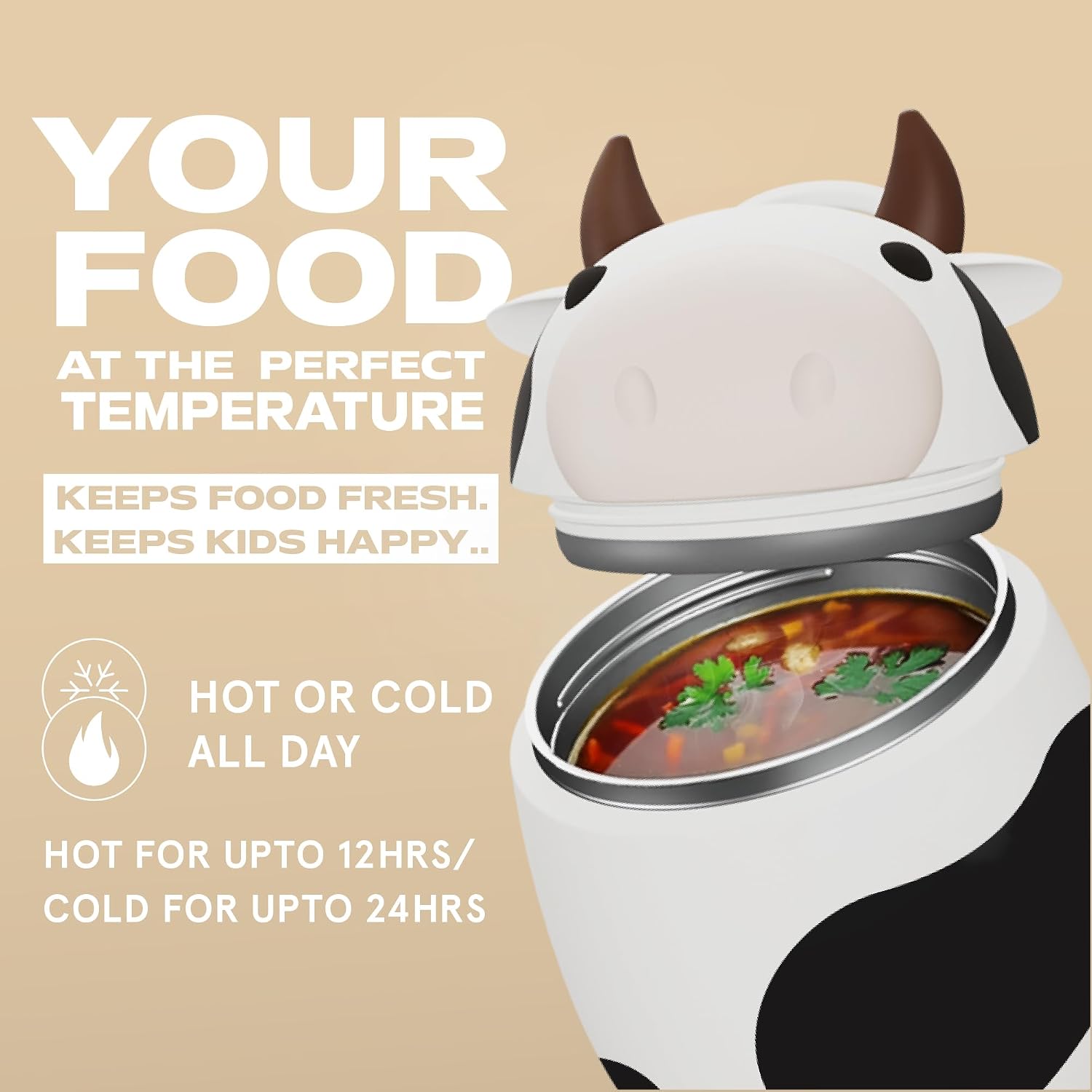 Bestie Foodie Insulated Food Jar, Cute Character, Leak Proof, BPA Free