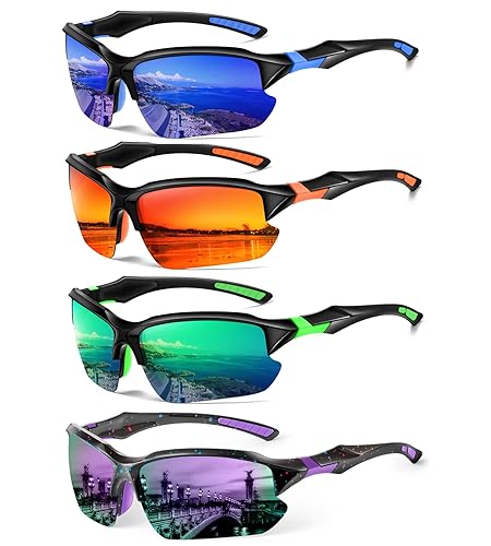 DioKiw Sports Polarized Sunglasses for Men Cycling Running Fishing UV Protection Sun Glasses Lightweight Half Frame Goggles