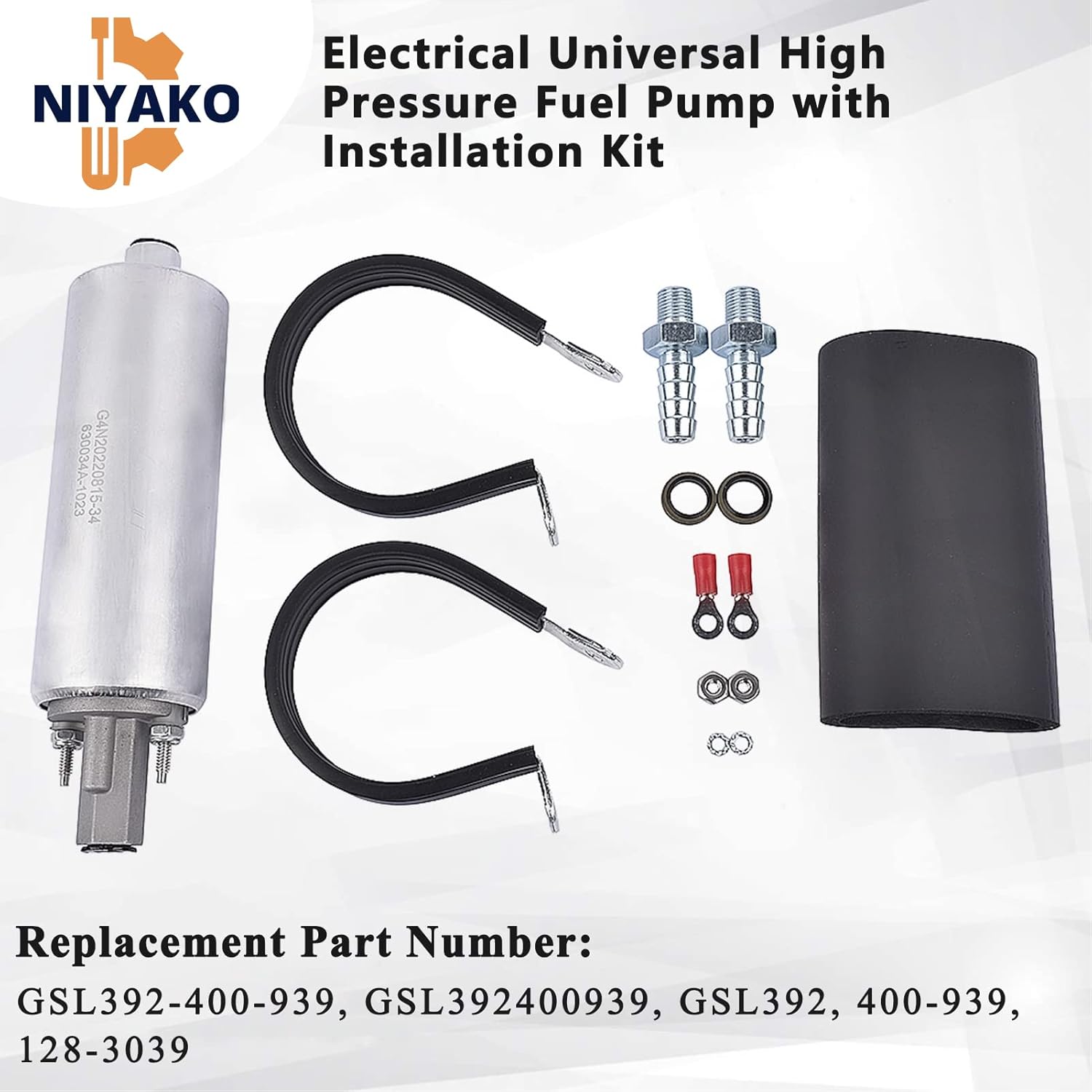 GSL392 Inline Fuel Pump 255LPH High Pressure Universal External Pump with Install Kit Replacement# ‎GSL392-400-939 - Image 4