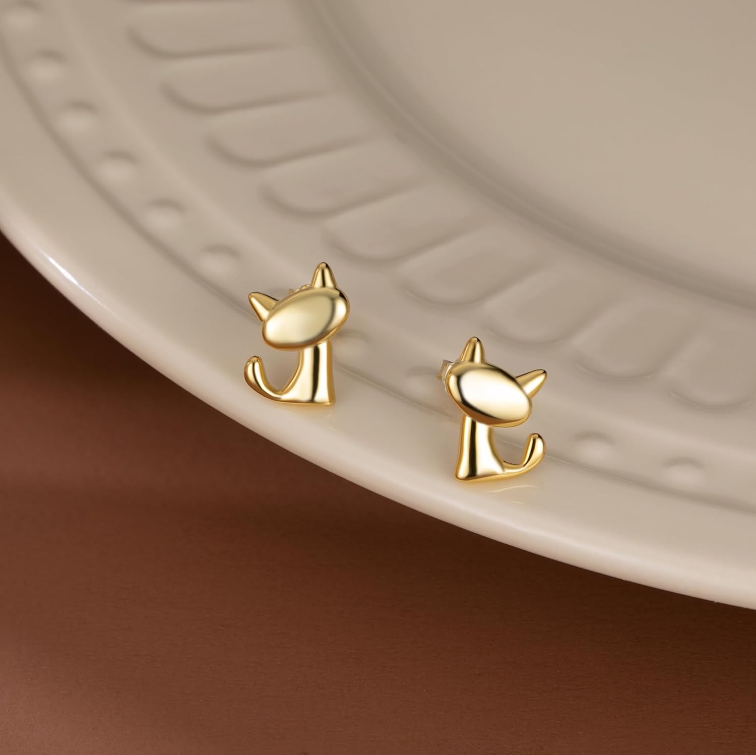 SLUYNZ 925 Sterling Silver Cat Stud Earrings for Women Teen Girls Cute Cat Earrings Studs Animal Earrings Cat Jewelry for Cat Lovers - Image 3