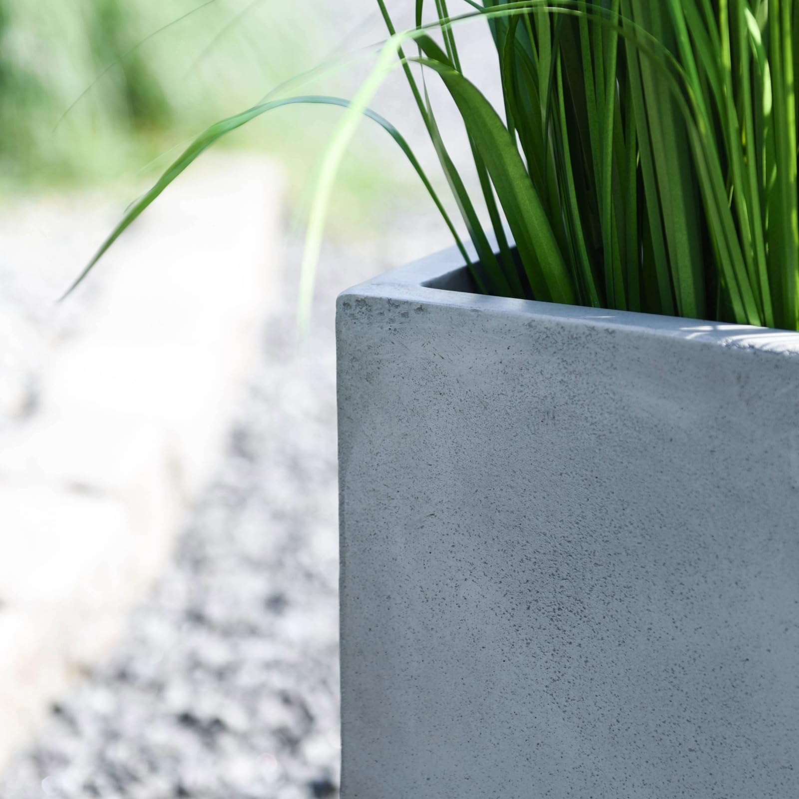 VIVANNO Jardinière en Fibre de Verre - 45x45x45 cm - Design béton Gris - Jardinière carrée pour l'extérieur et l'intérieur
