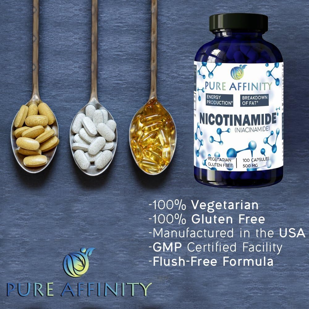 200 Count! B3 Nicotinamide 500 mg Effective Flush-Free Niacin. Energy Booster, Cell Regenerator, Supports Cognitive Decline, Anti-Aging and Helps Breaks Down Carbs & Fats (200 Ct)